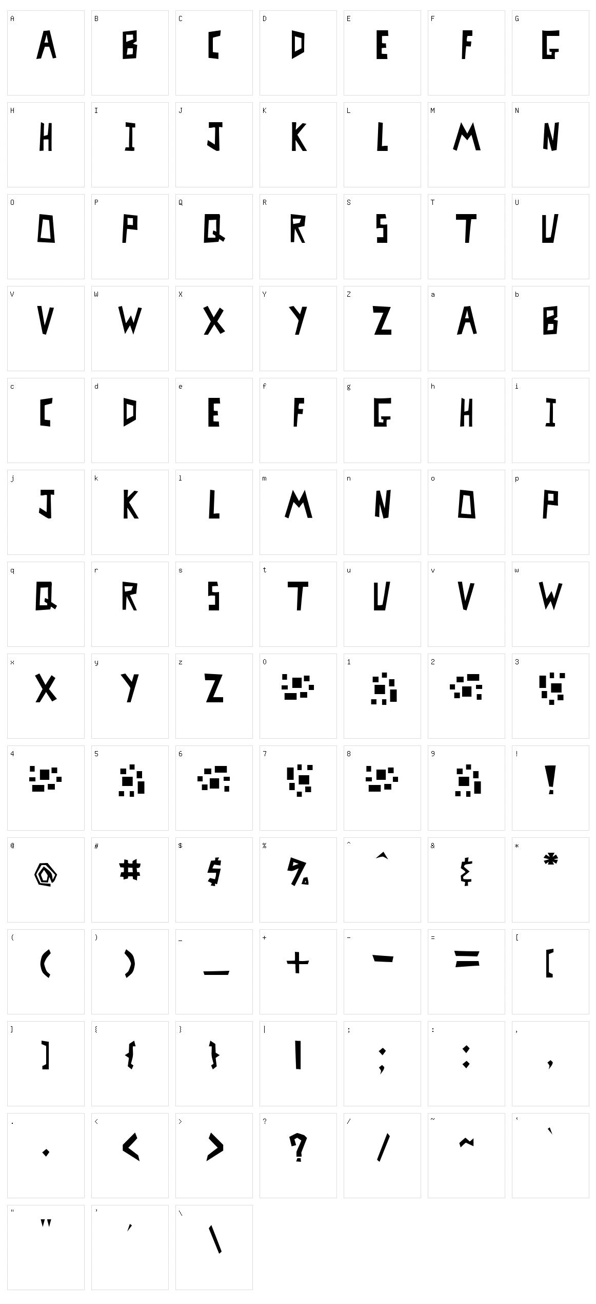 MisterBass Character Set
