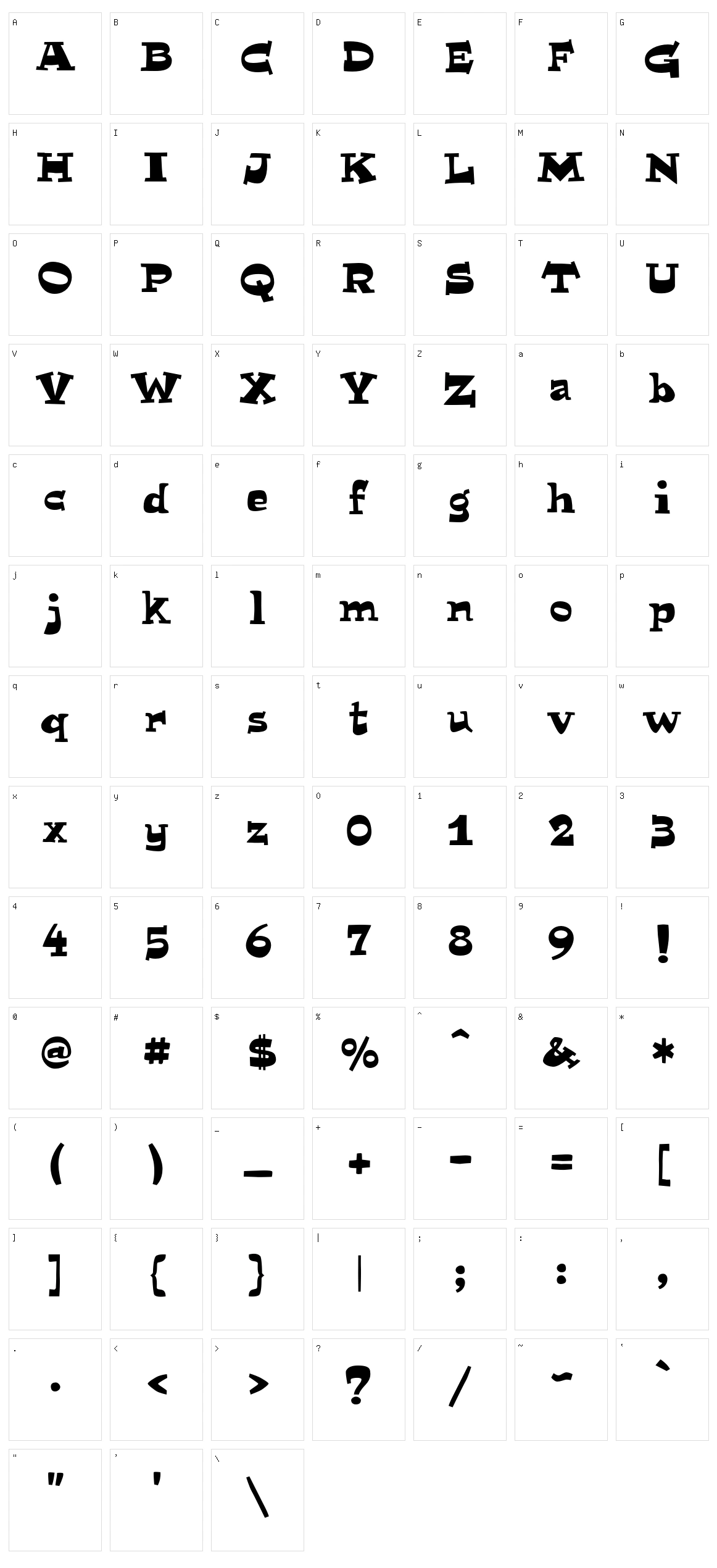 Mitica Character Set