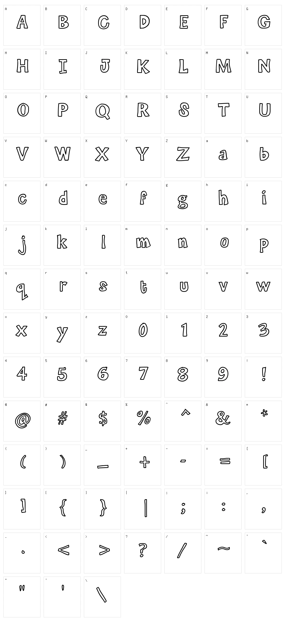 Mix Outline Character Set