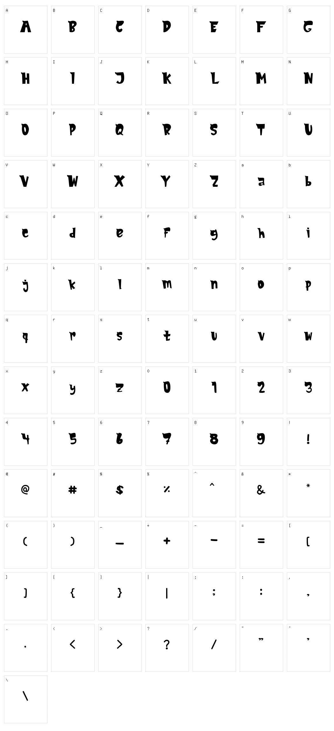 MonsTerio Character Set