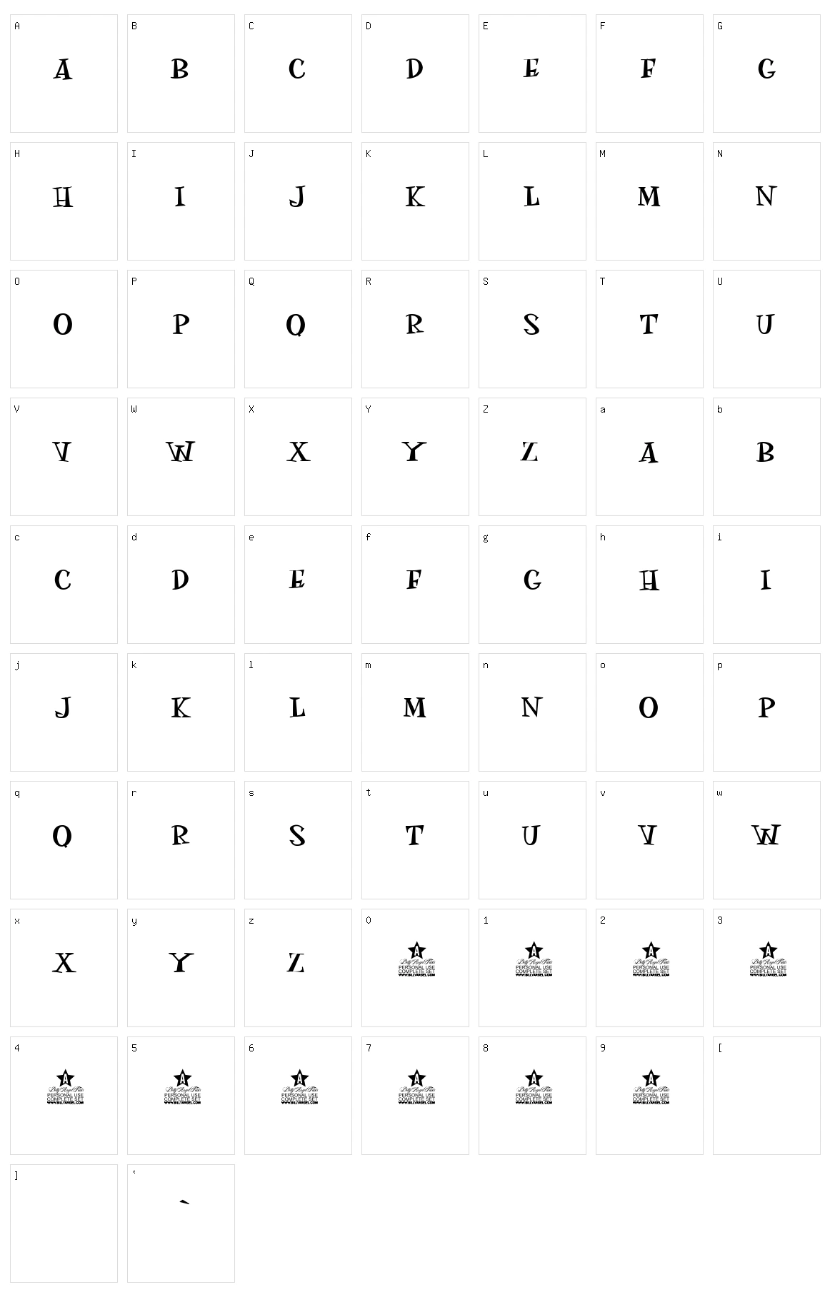 Moskitoes Character Set