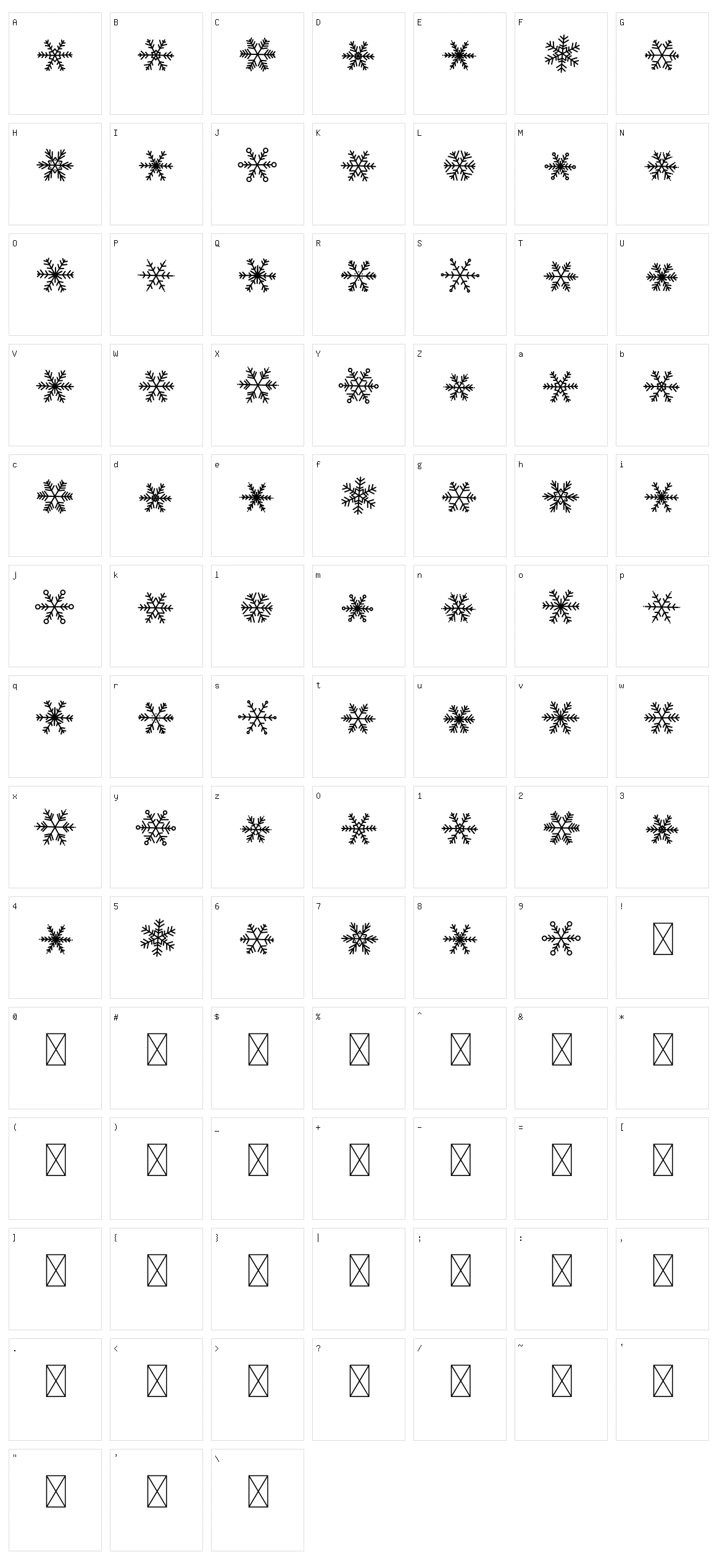Snowline Character Set