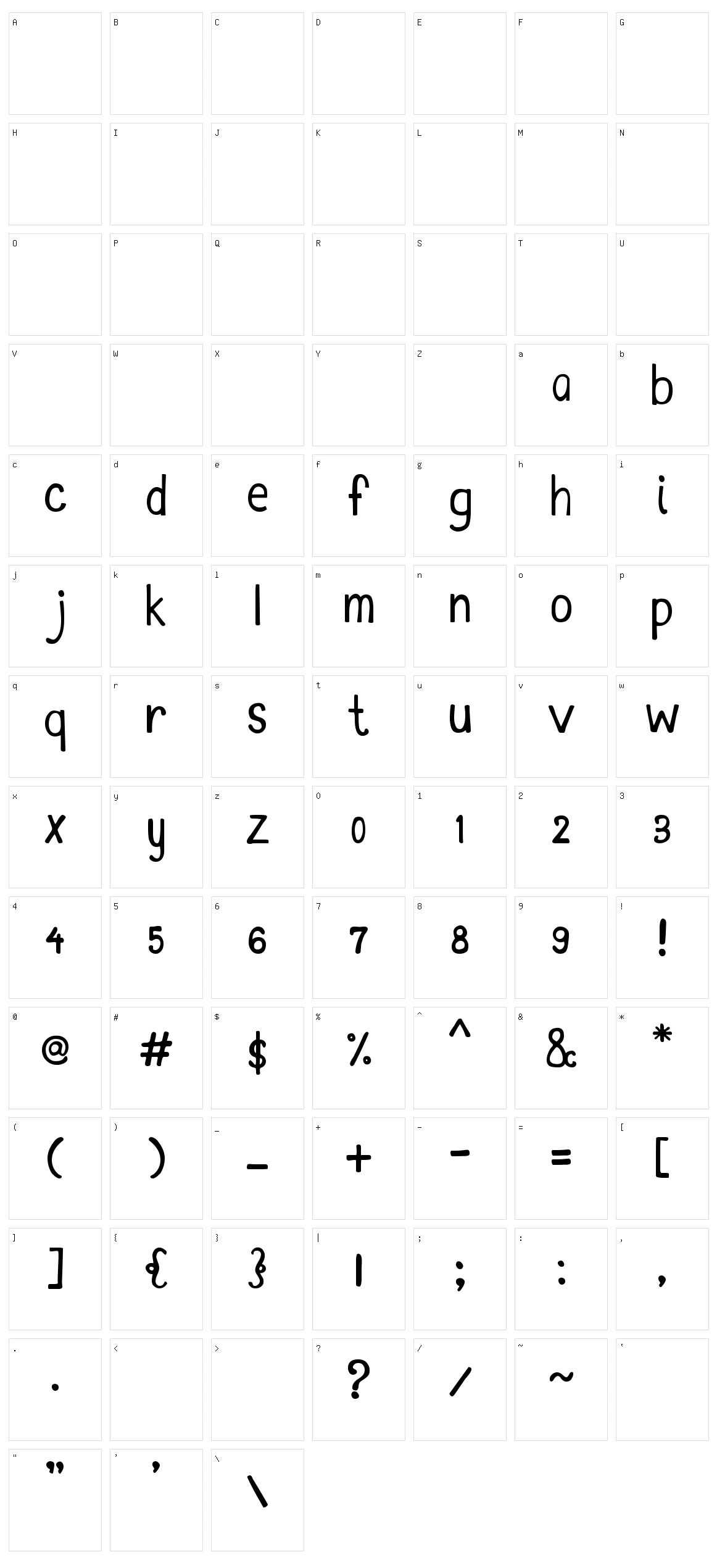 MTF Kim Character Set