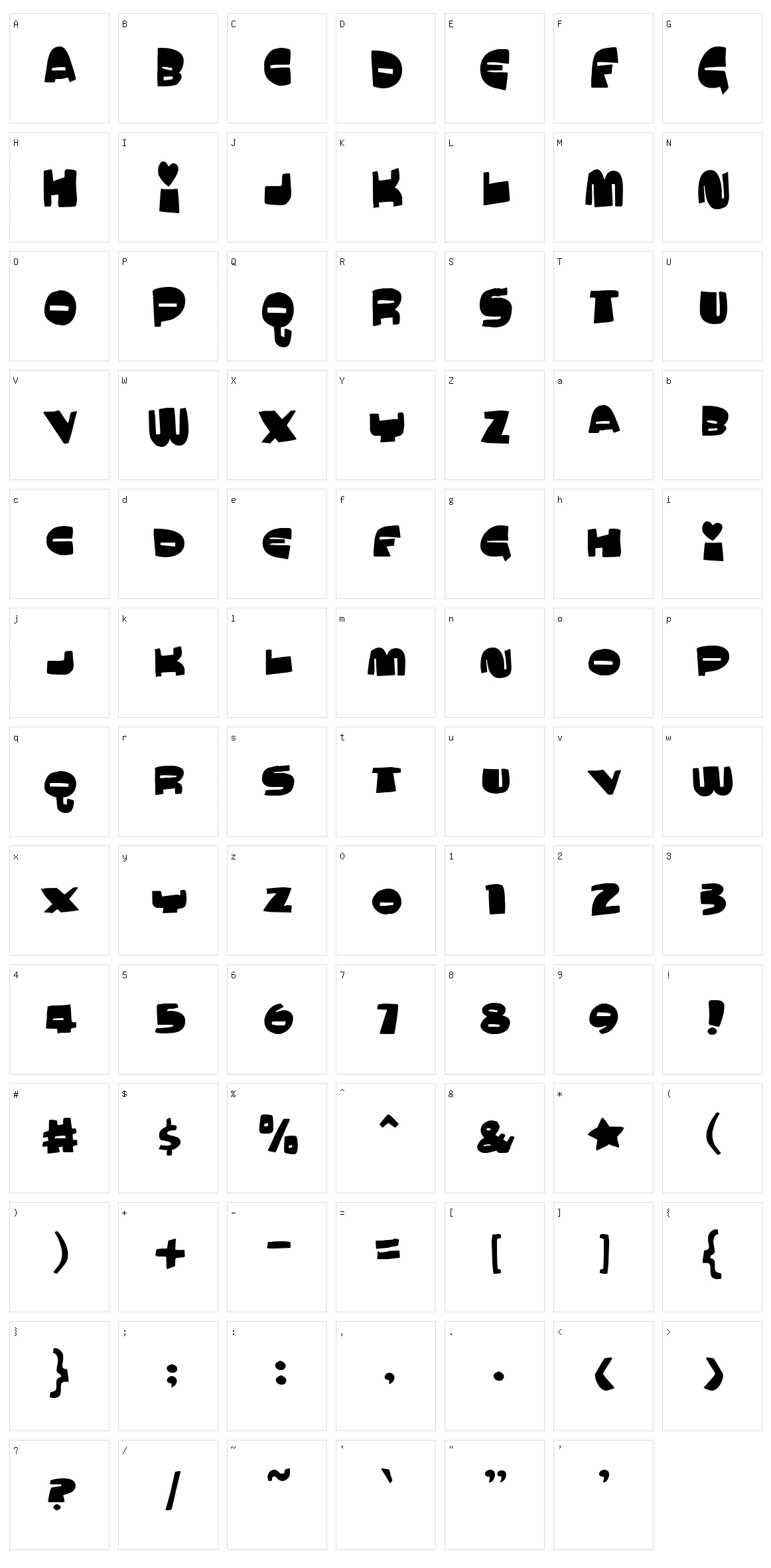 Mucho Macho Character Set