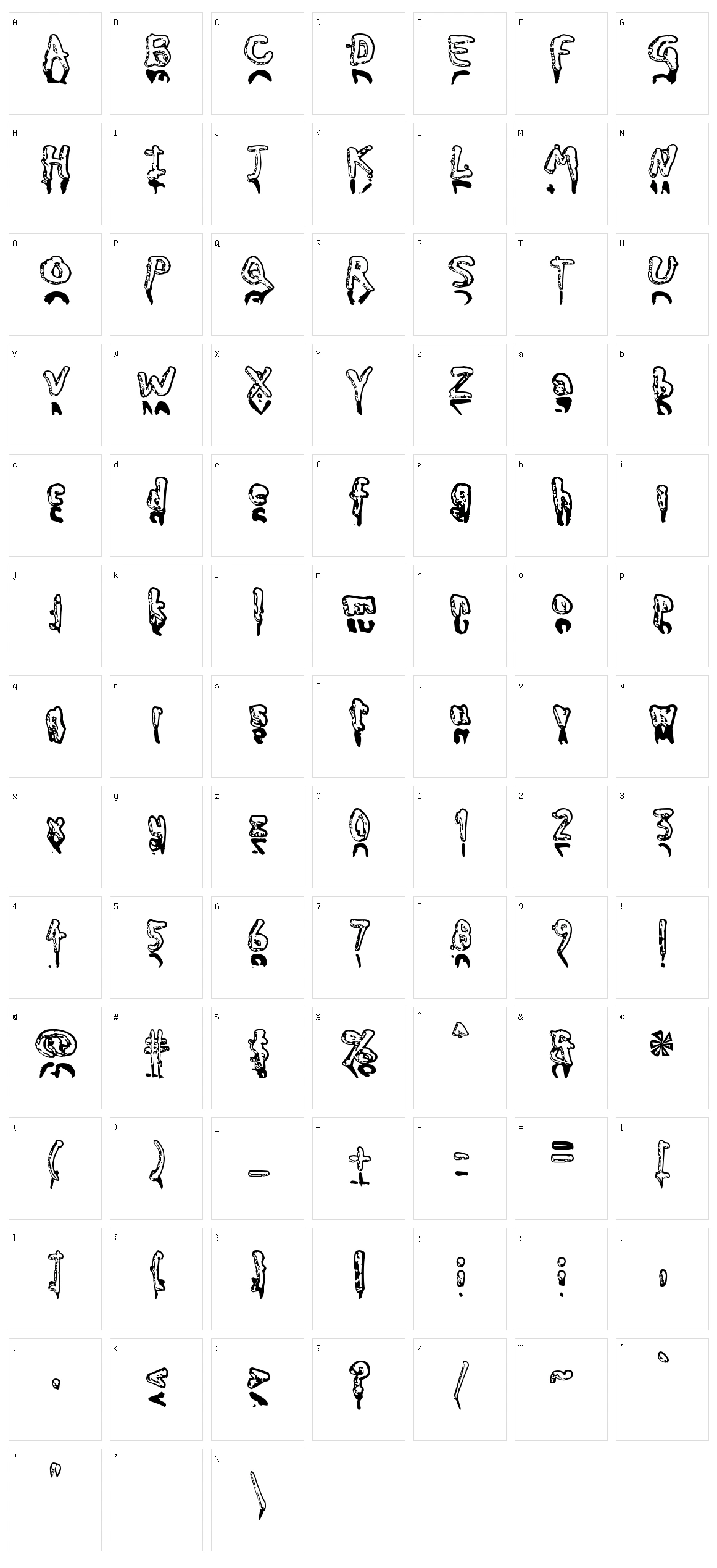 My font Character Set