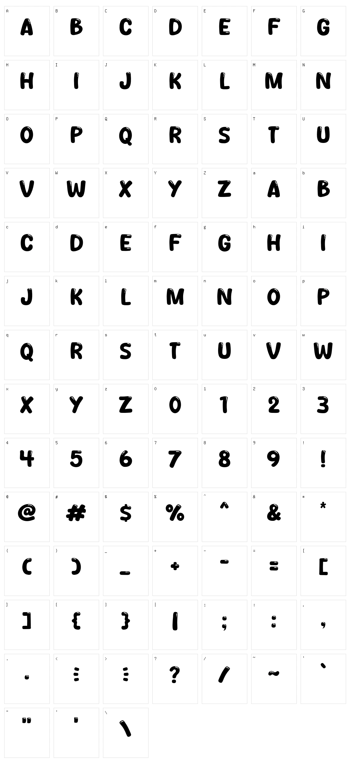 Namecat Character Set