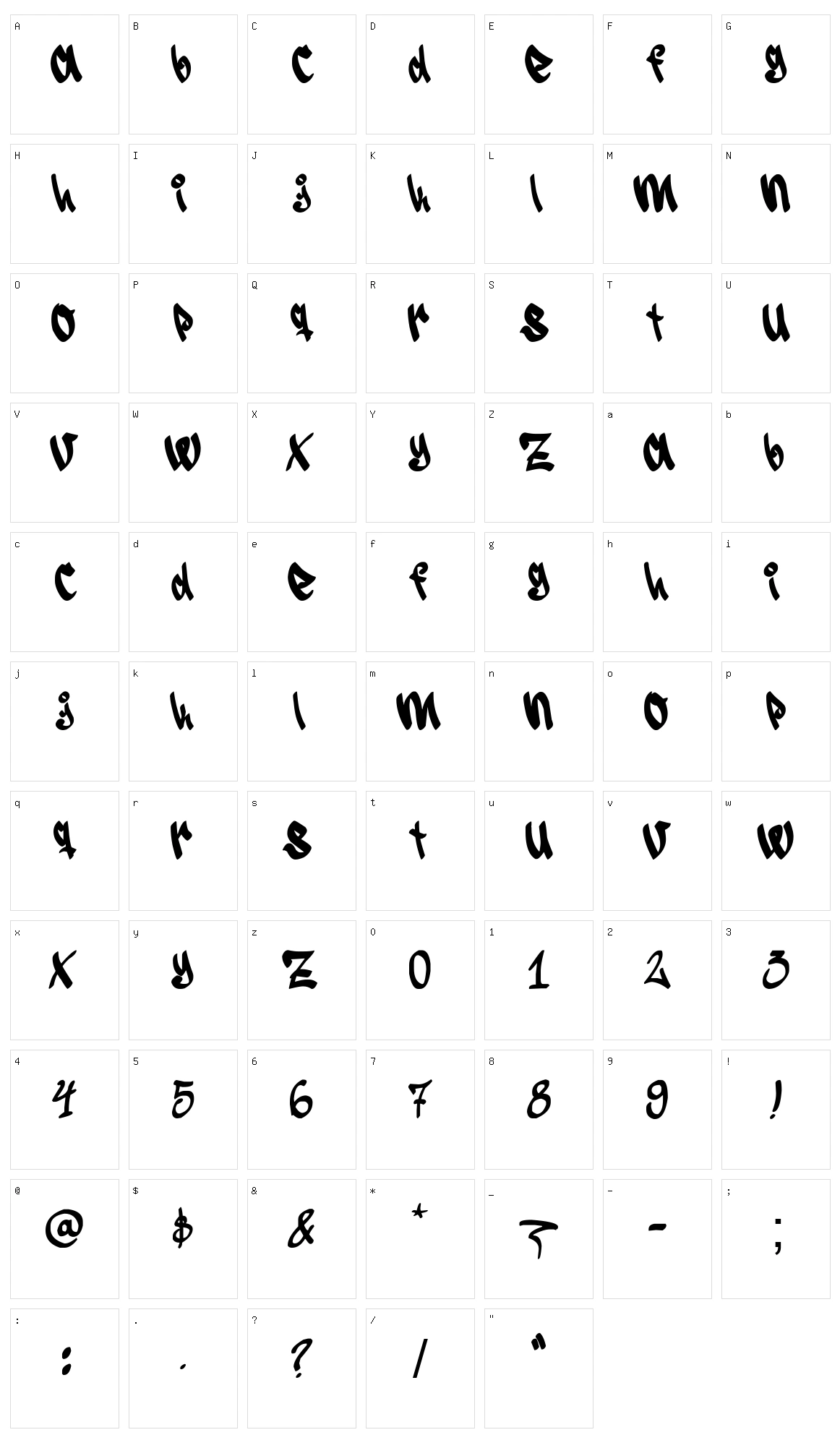 SeroGraff Character Set