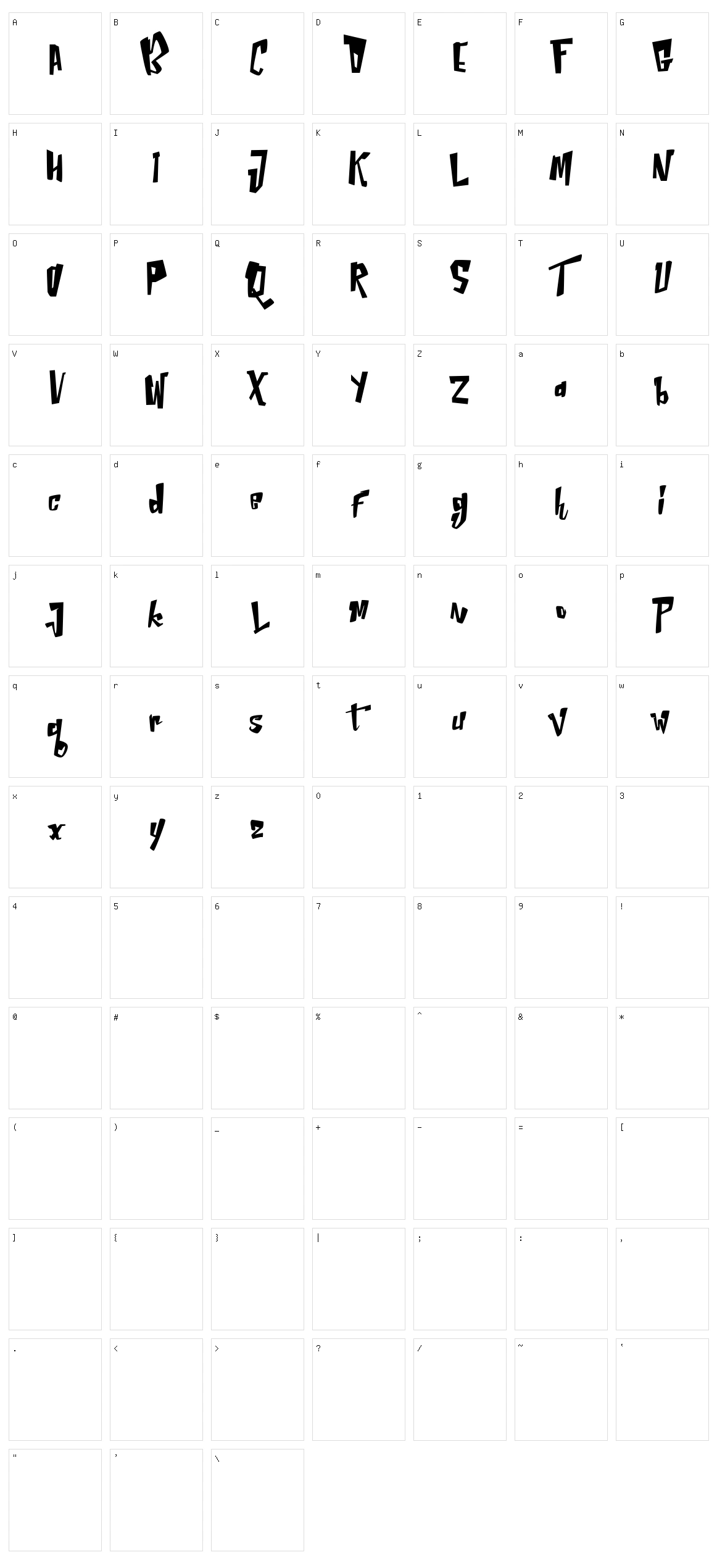 Neptern Character Set