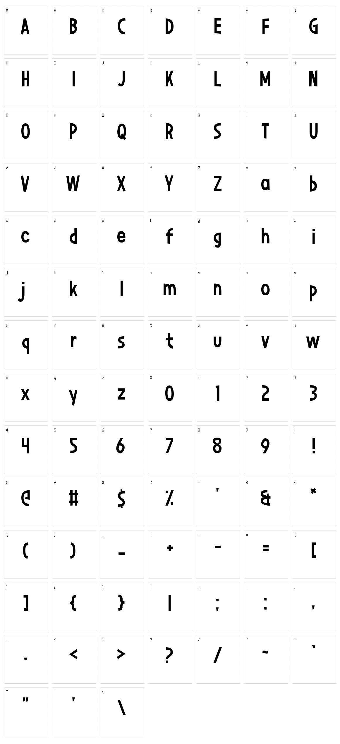 Niagaraphobia Character Set