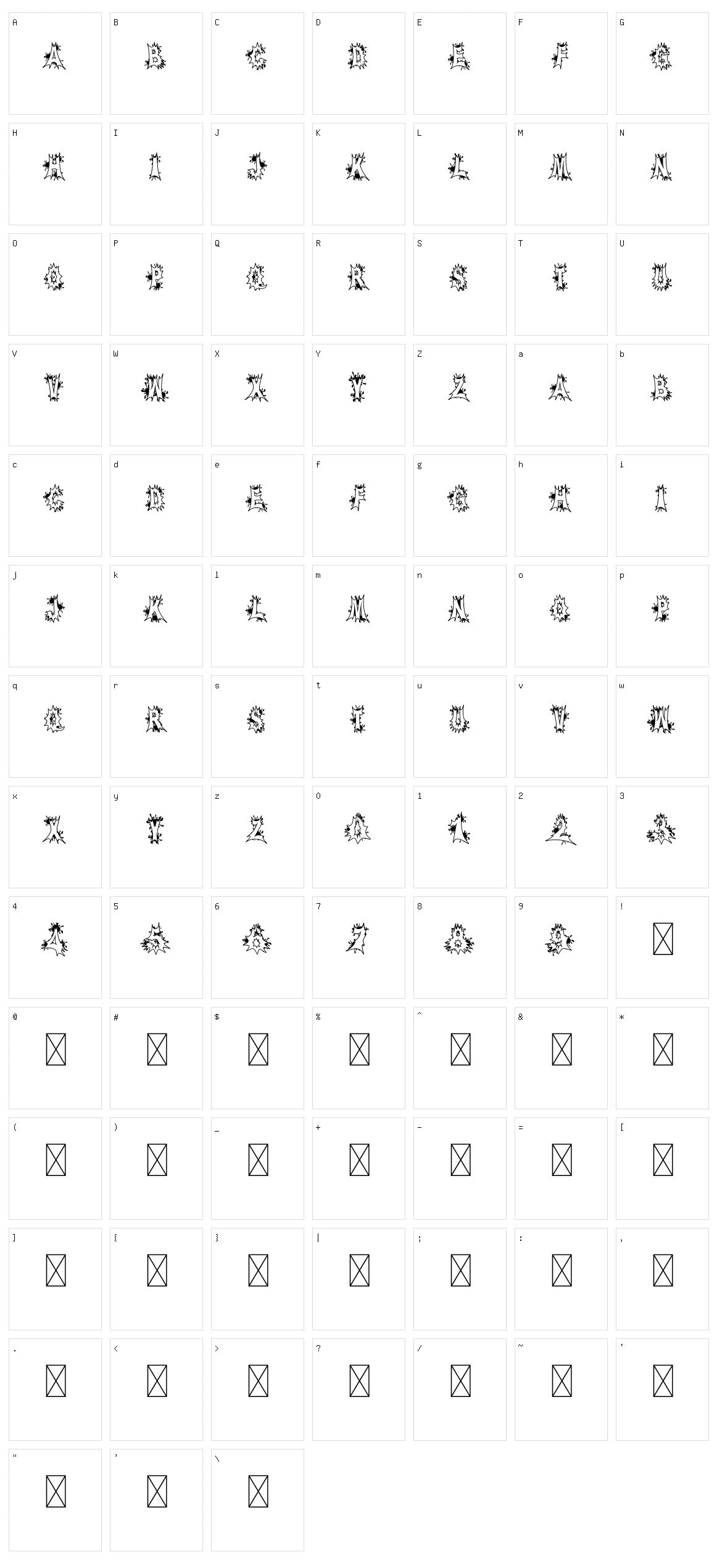 Stickygraff Character Set