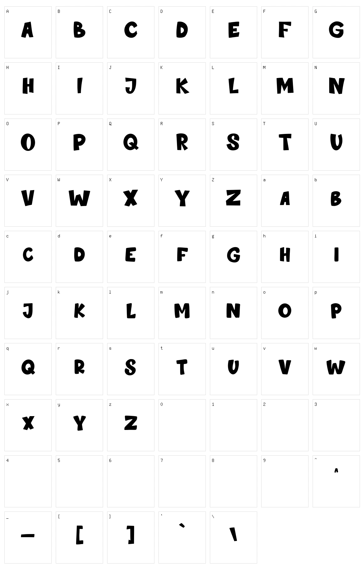 Noobys Character Set