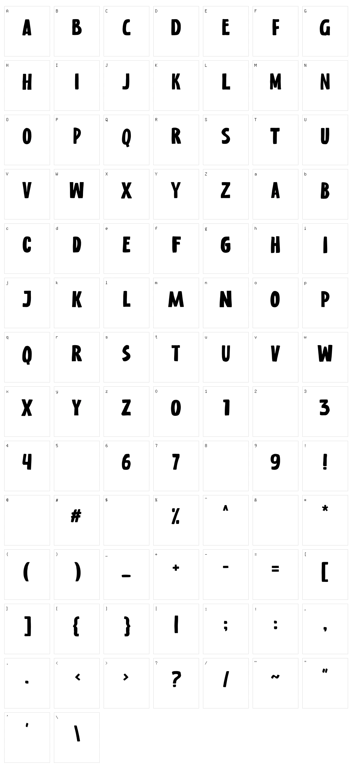 Nora Notes Character Set