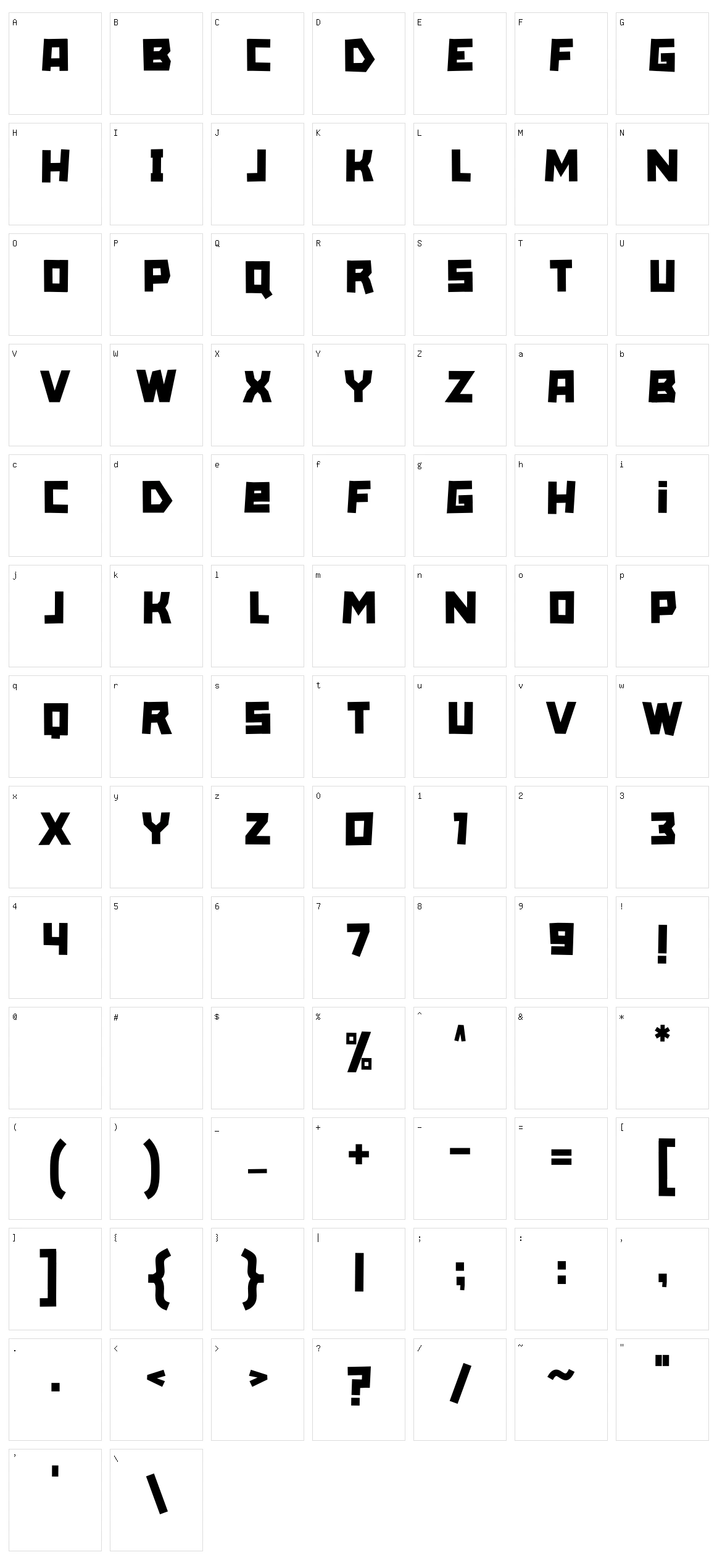 Obit Character Set