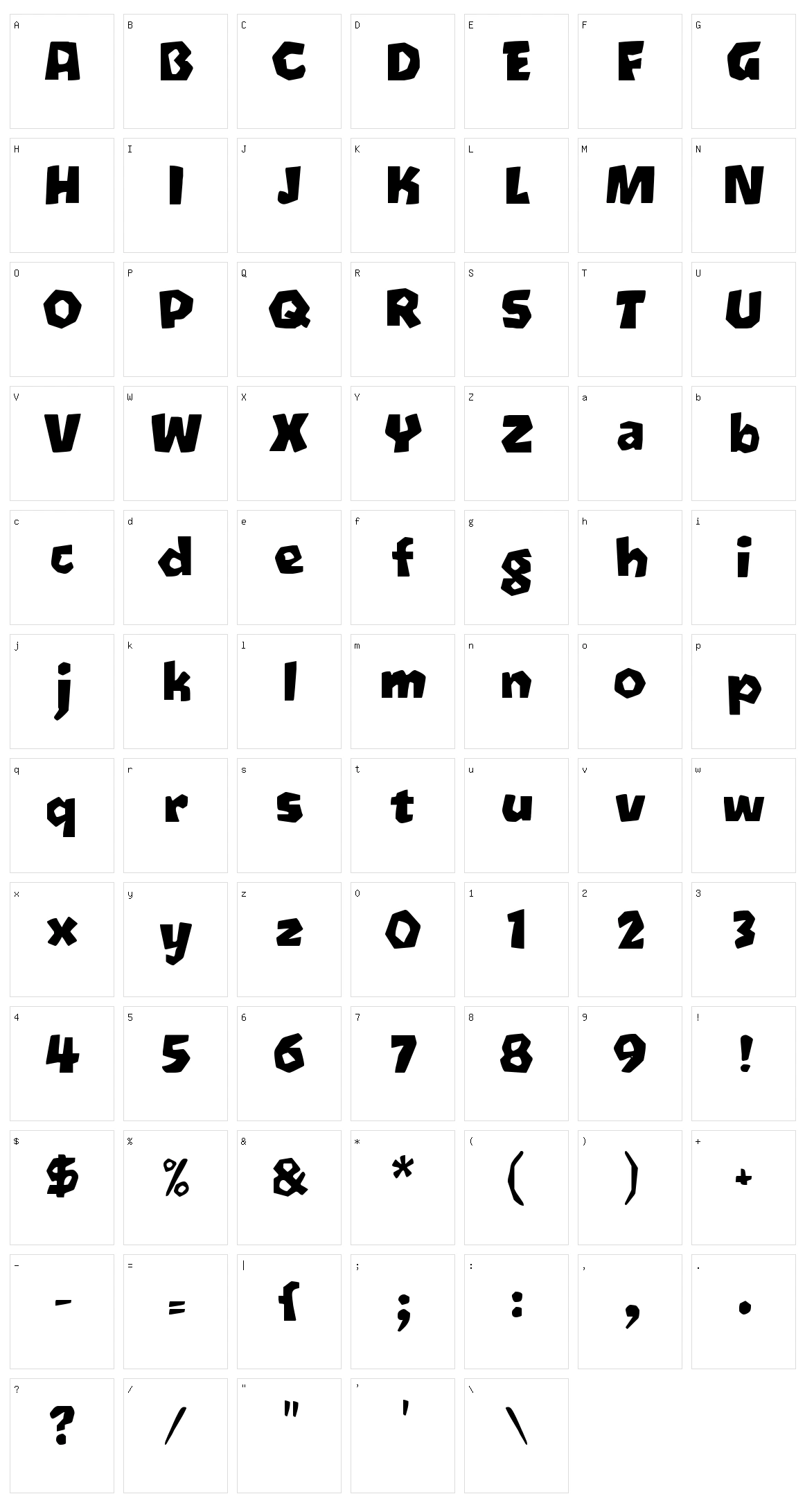 Oetztype Character Set