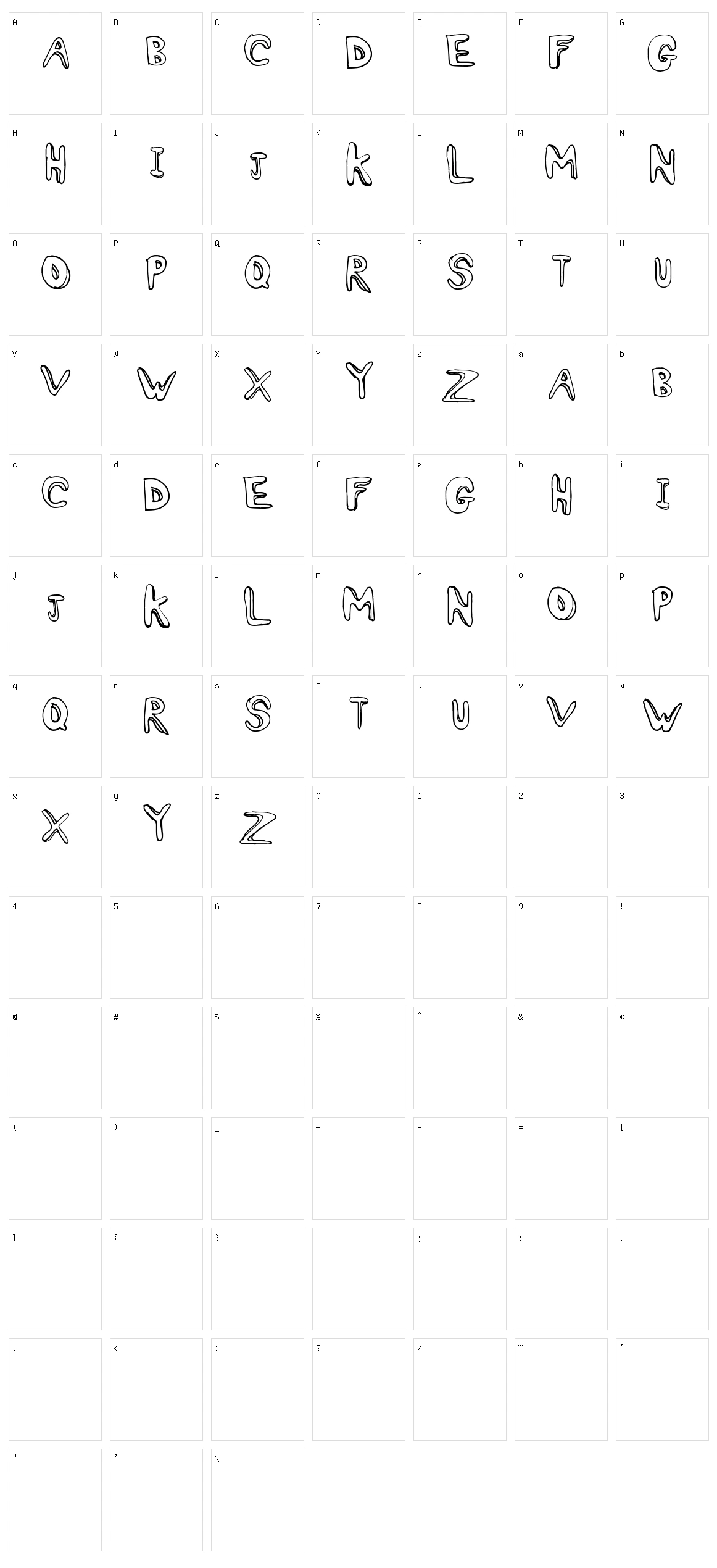 Oh Ashy Character Set