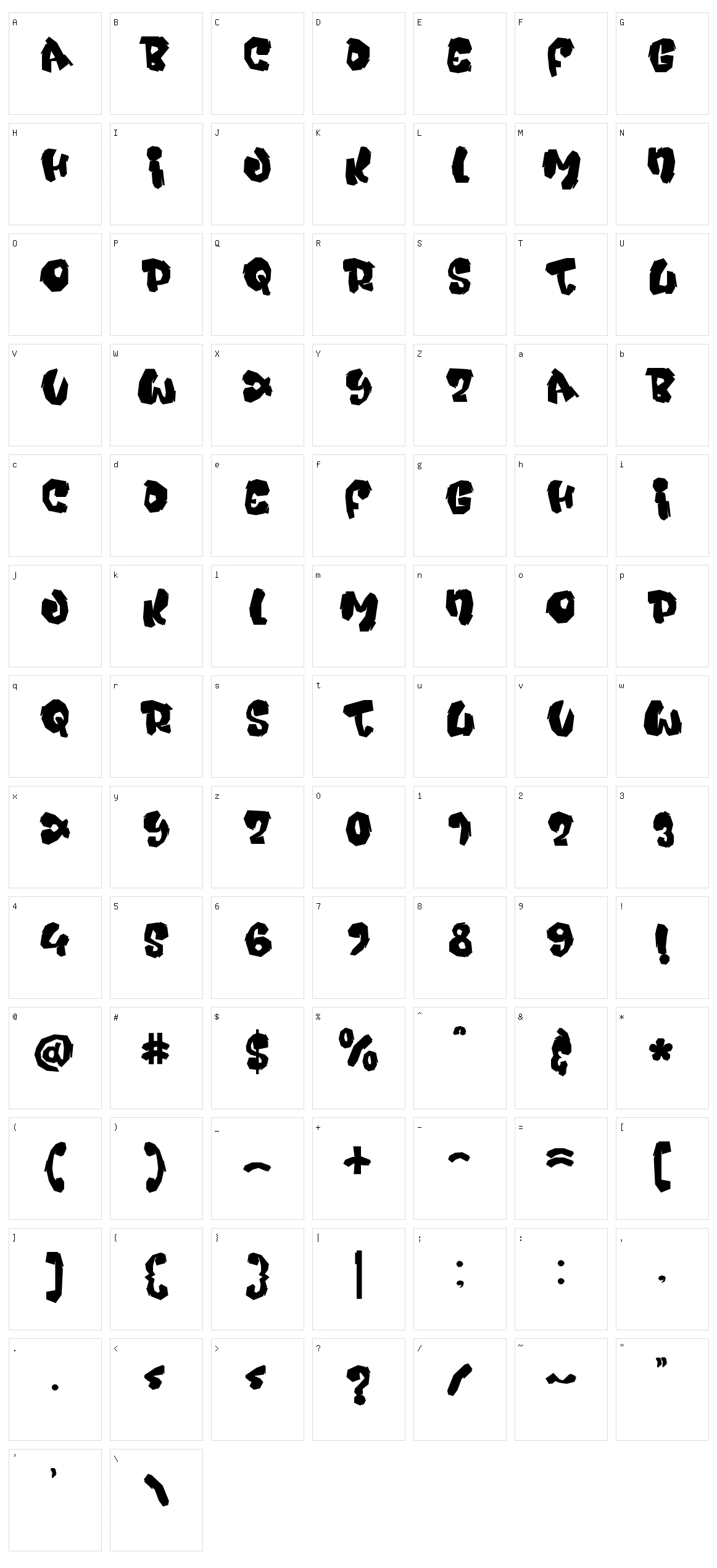 Pixeldrop Character Set
