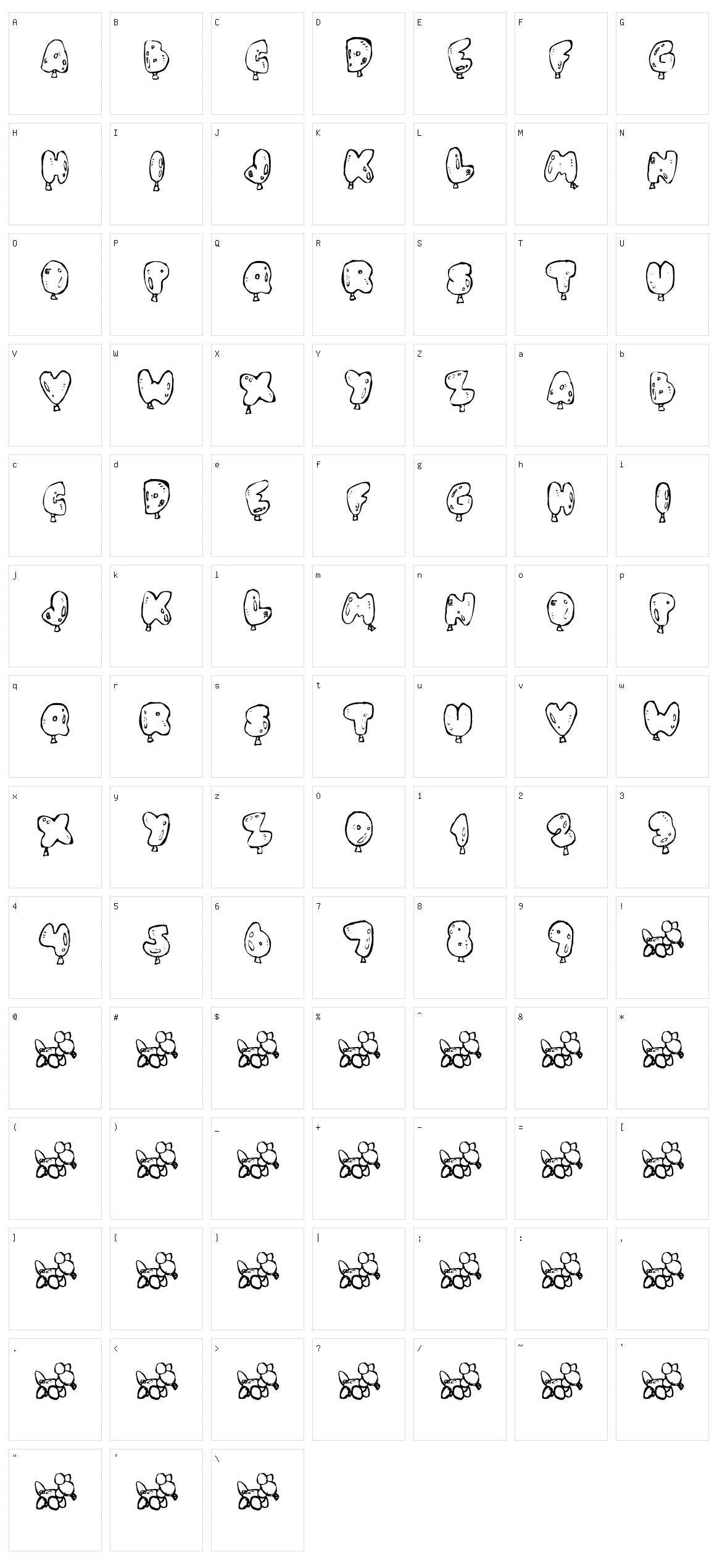 Oh Balloney Character Set