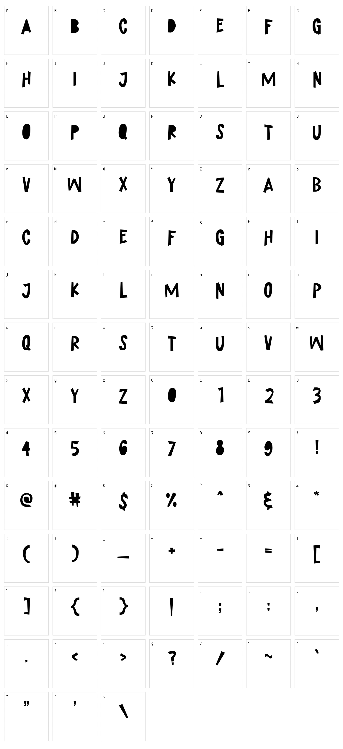 Ohsom Cut Character Set
