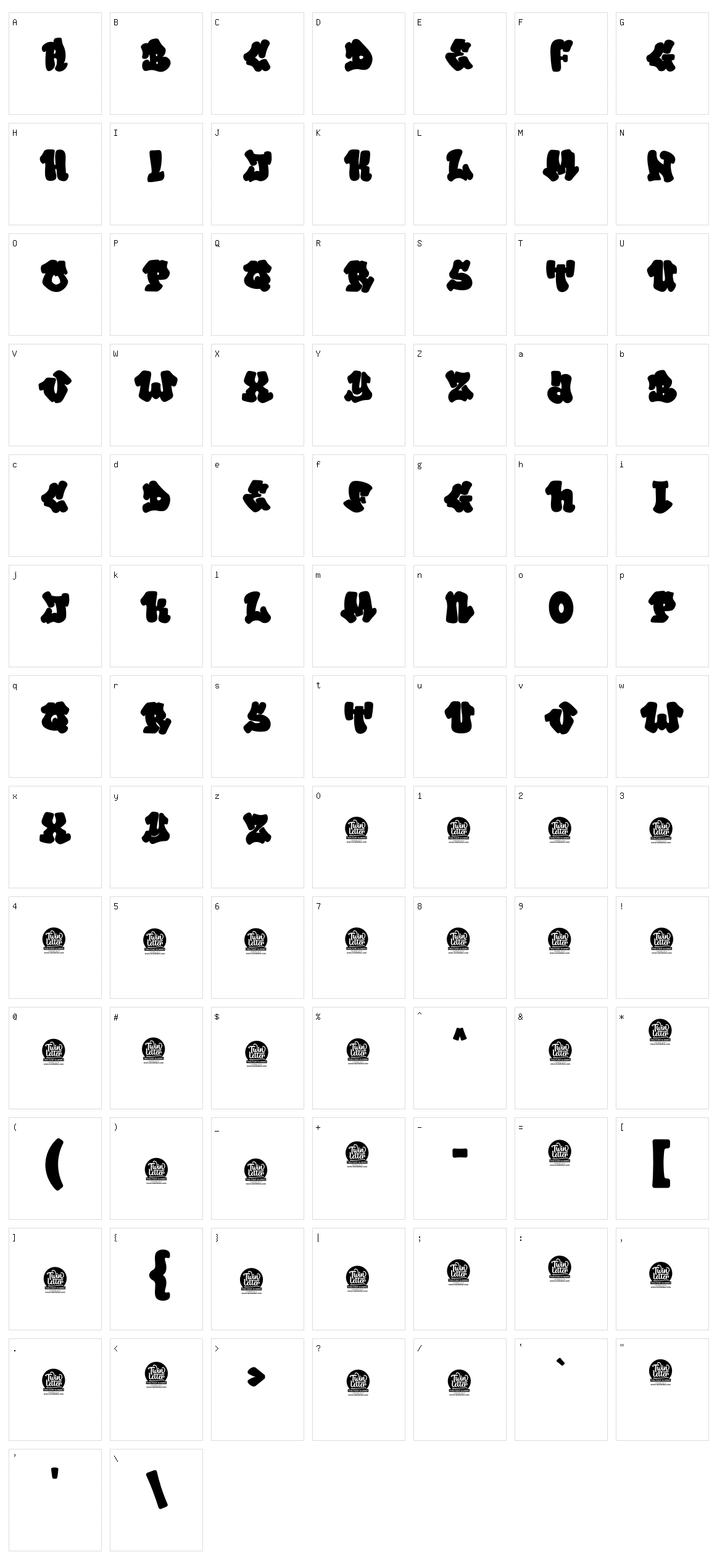 Zoysia Character Set