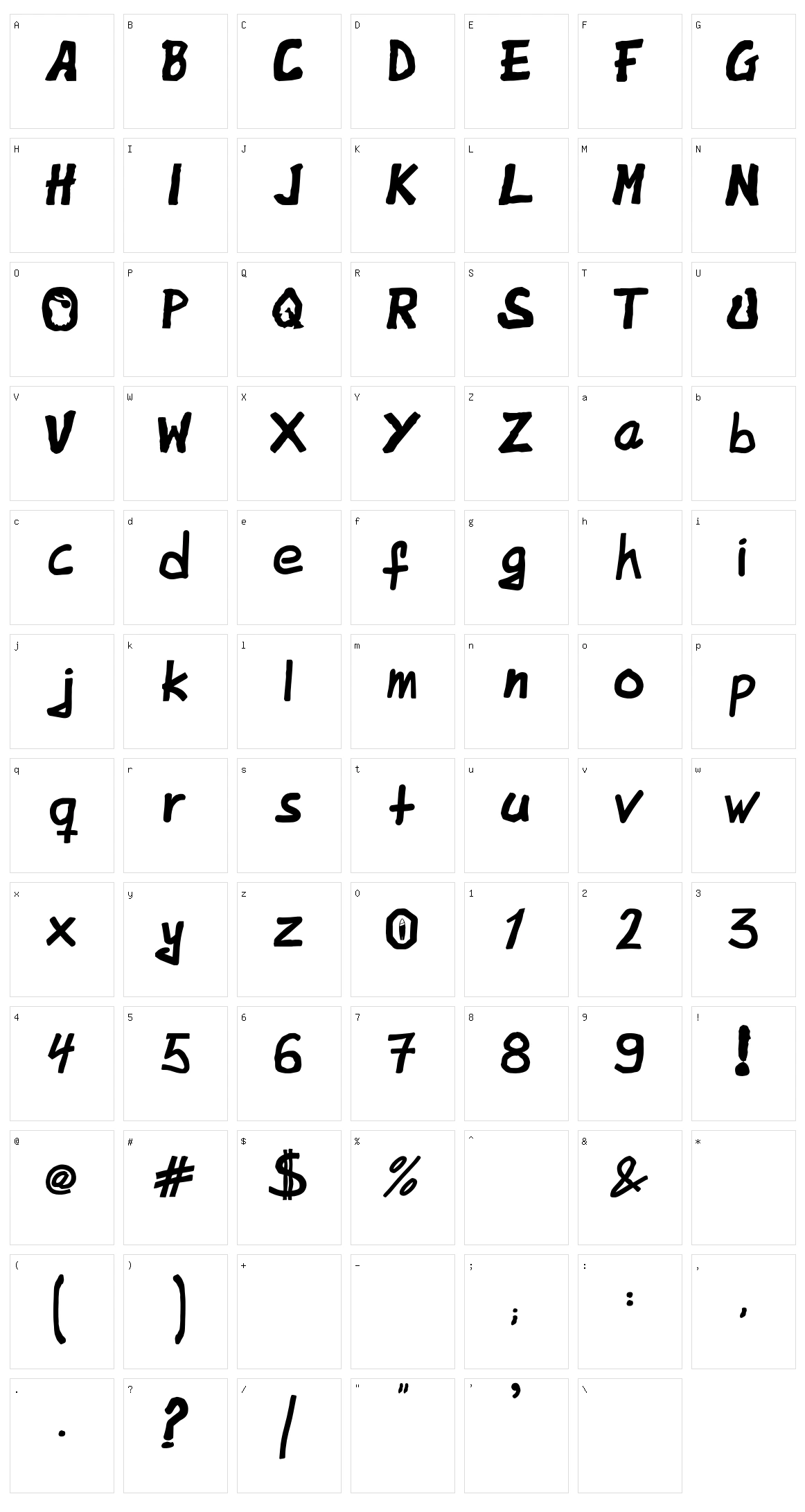 OodiJackO Character Set
