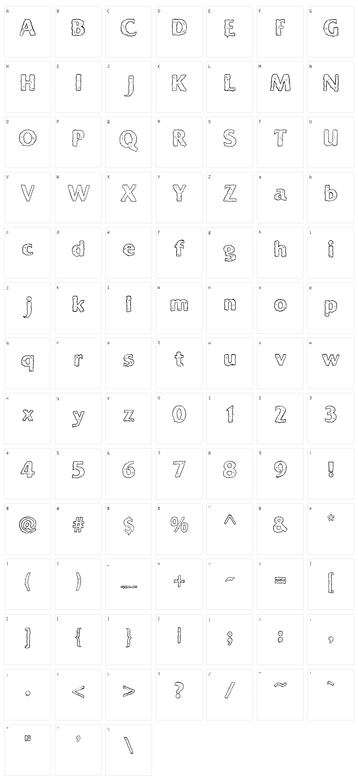 Ooky Character Set
