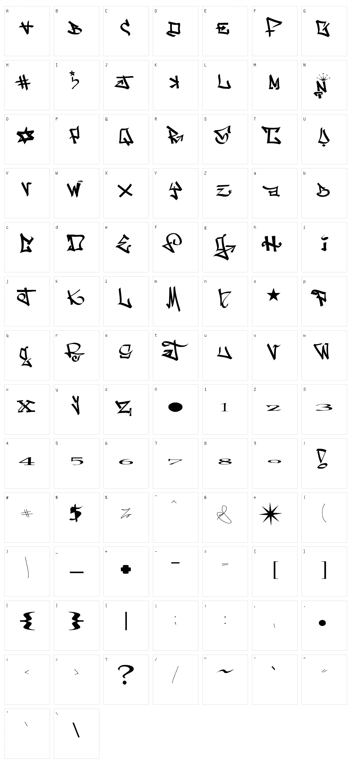 One 8 Seven Character Set