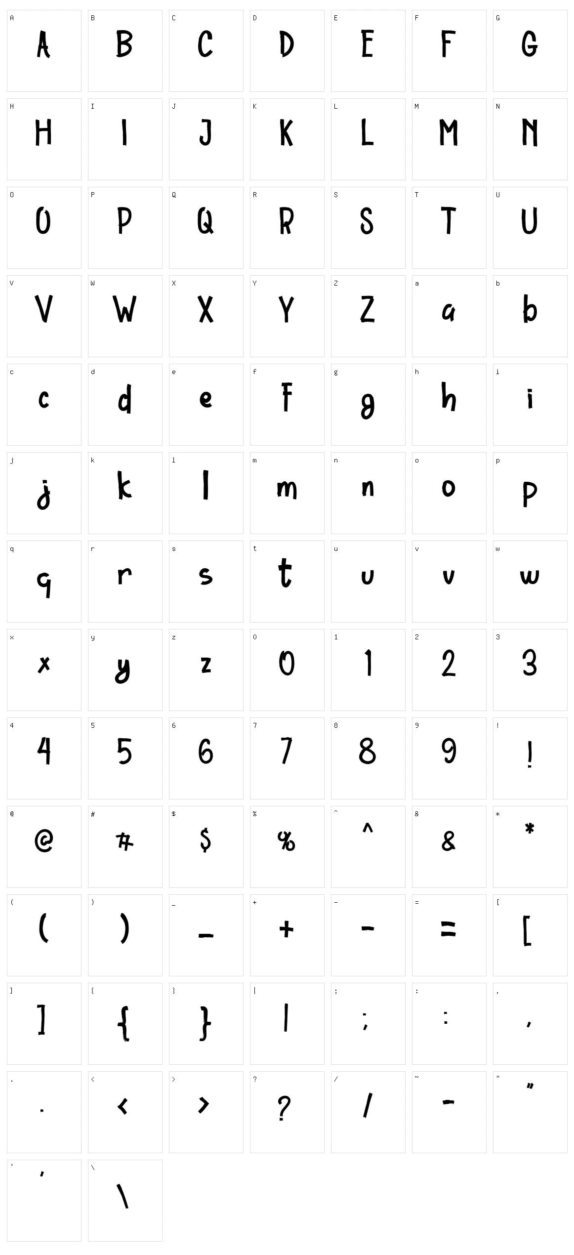 Ordinary Brush Character Set