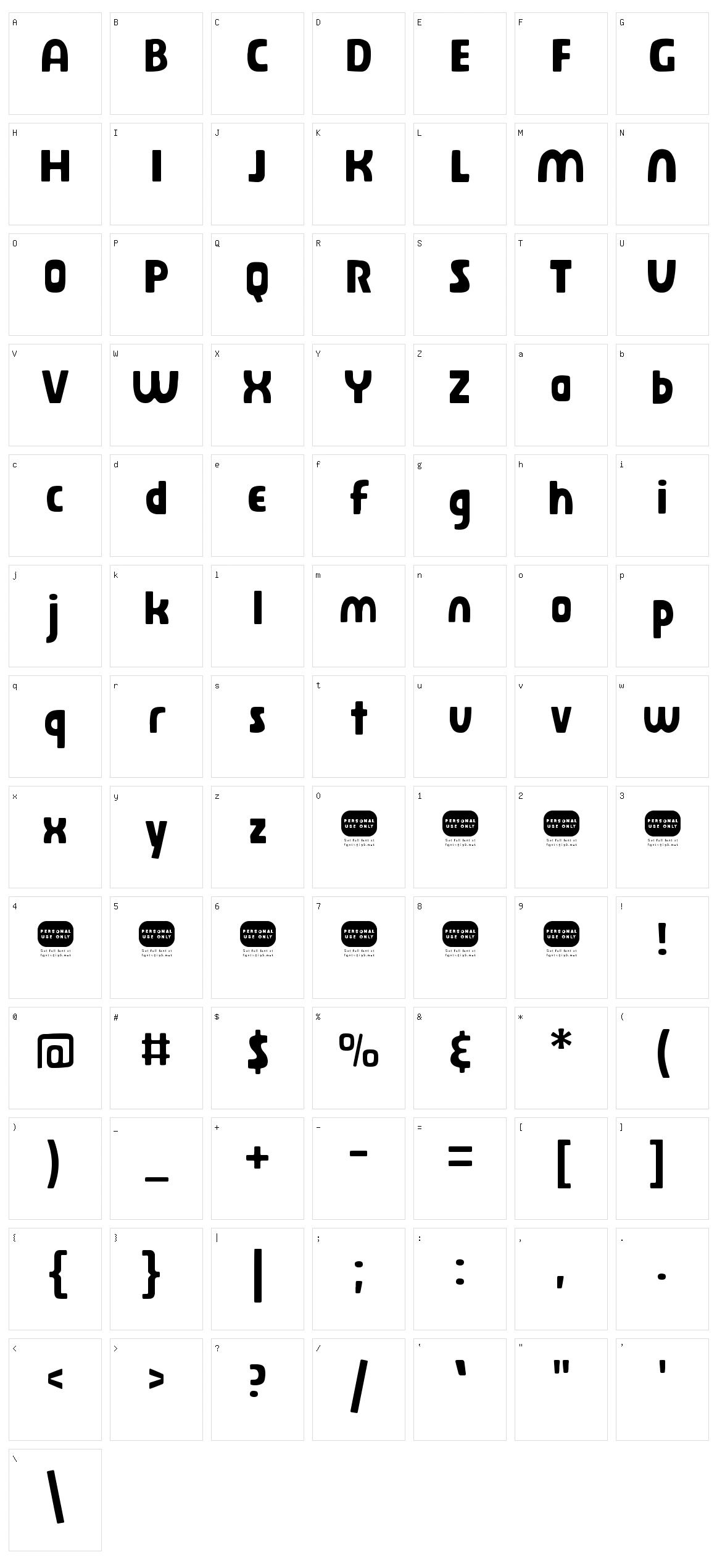 Osen Character Set