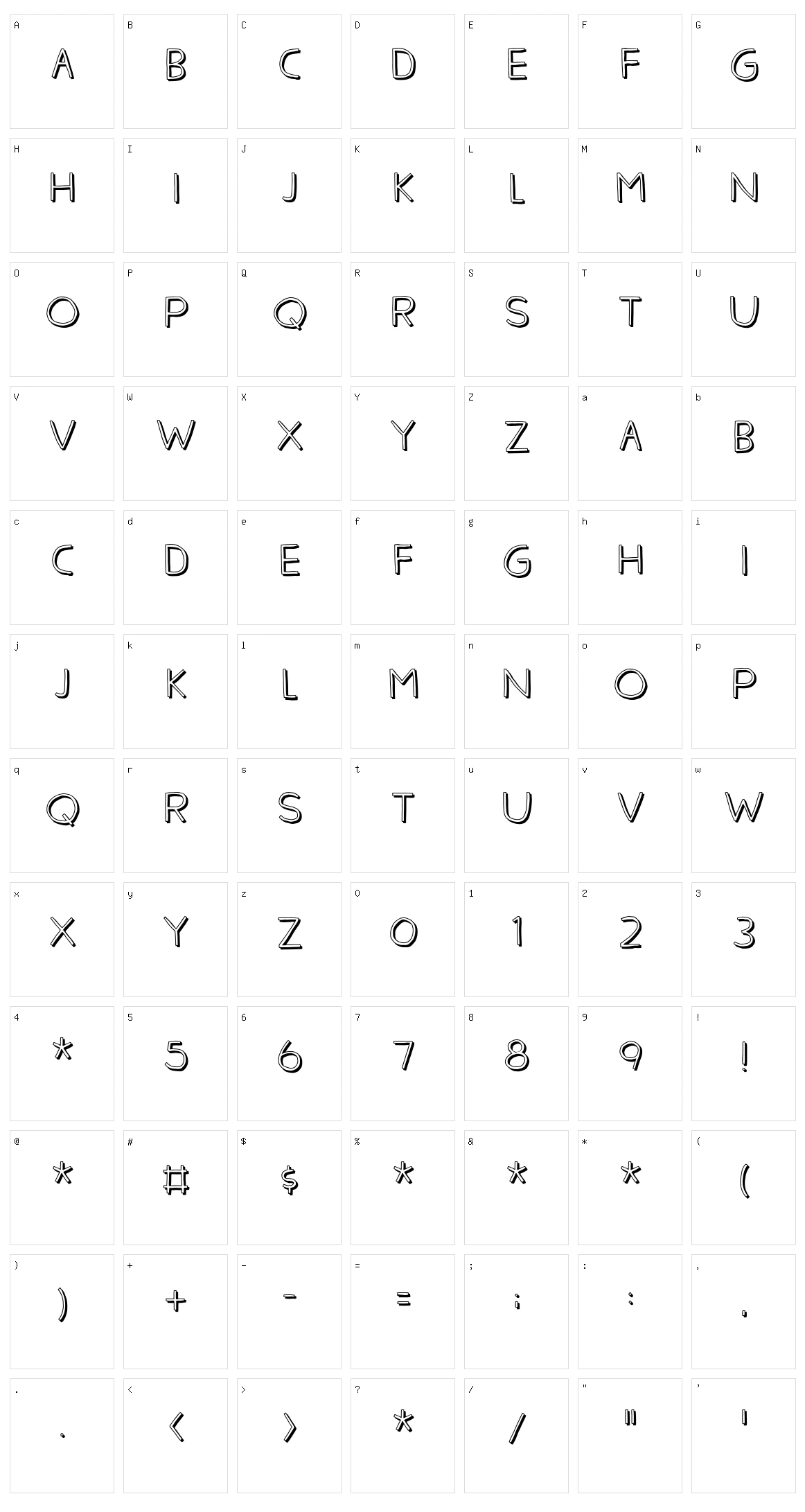 Overskrift Character Set