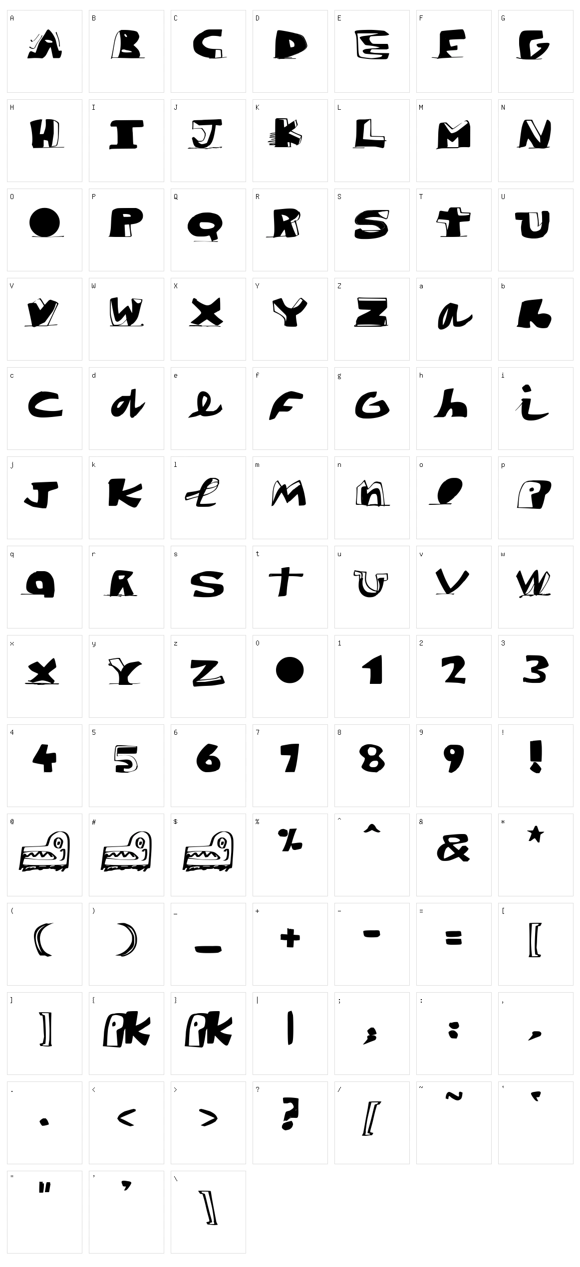 Paint Black Character Set