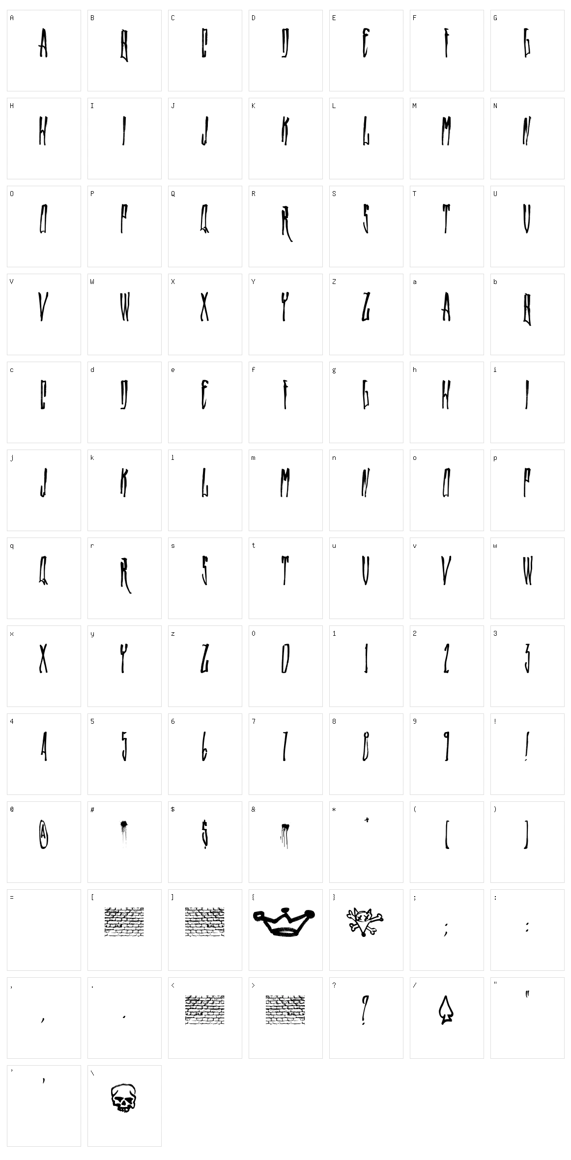 Wallrider Character Set
