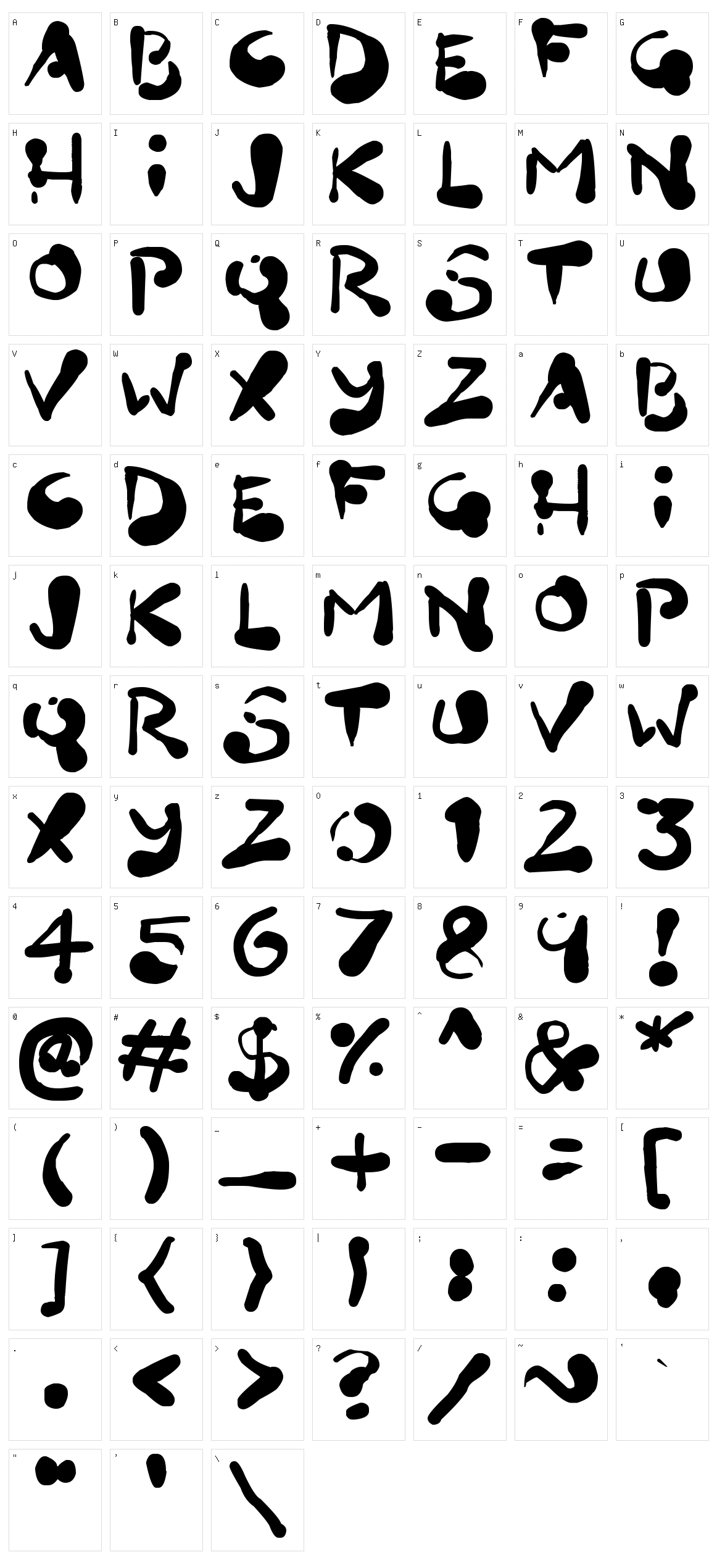 Paint Blobs Character Set