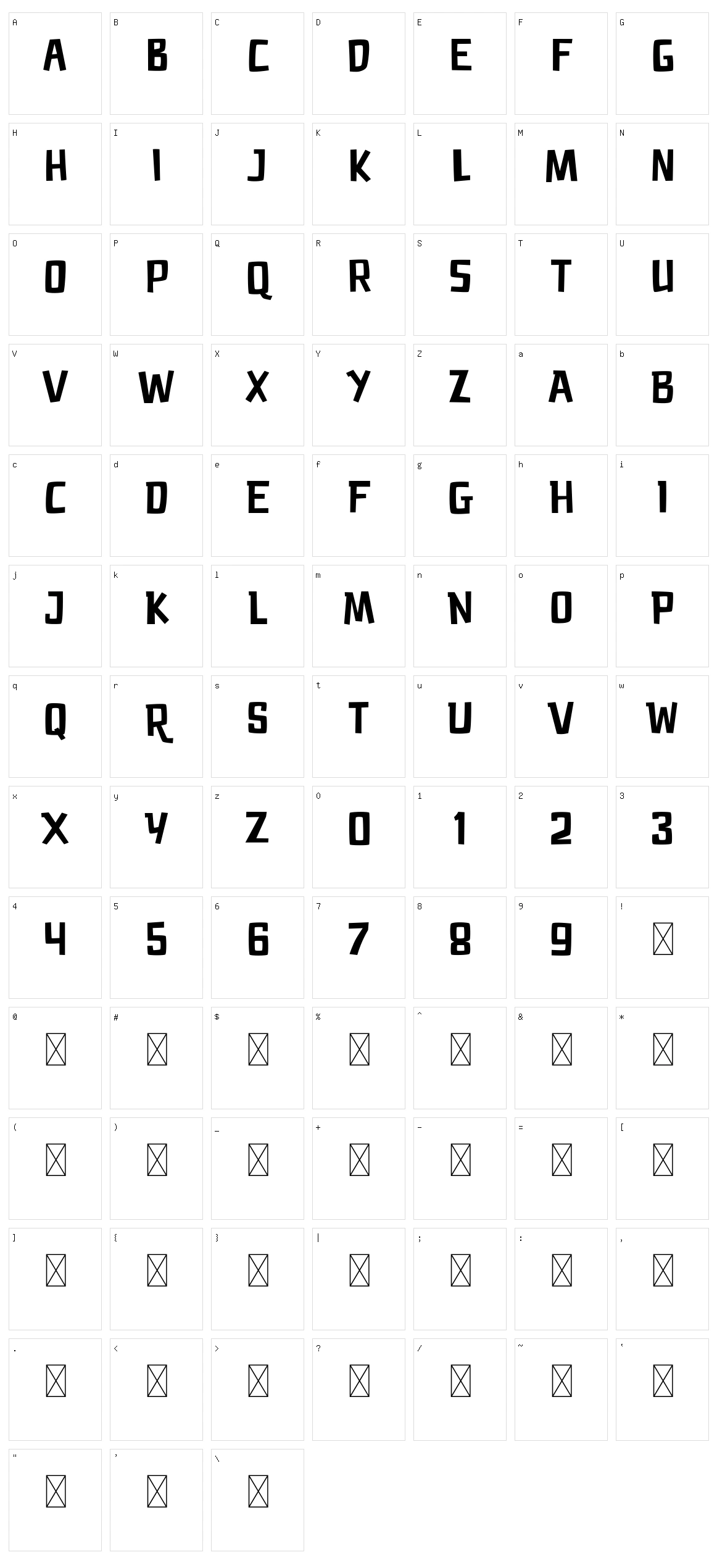 Pamparay Character Set