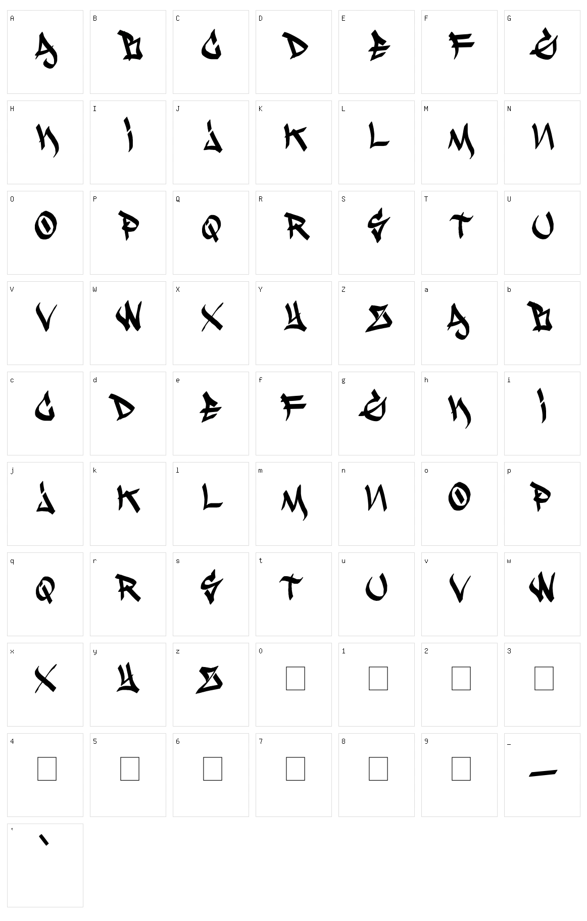 Krash Character Set