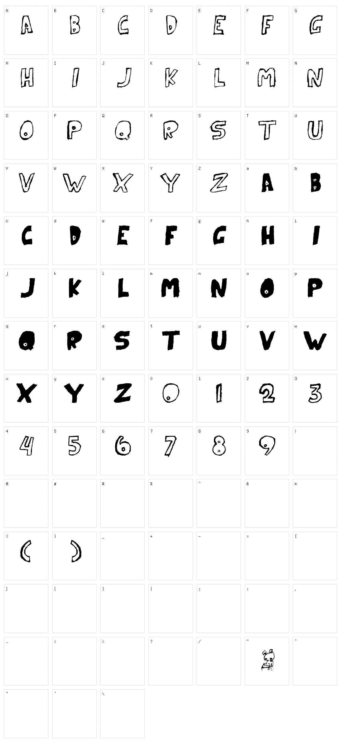 Paranoid Rabbit Character Set
