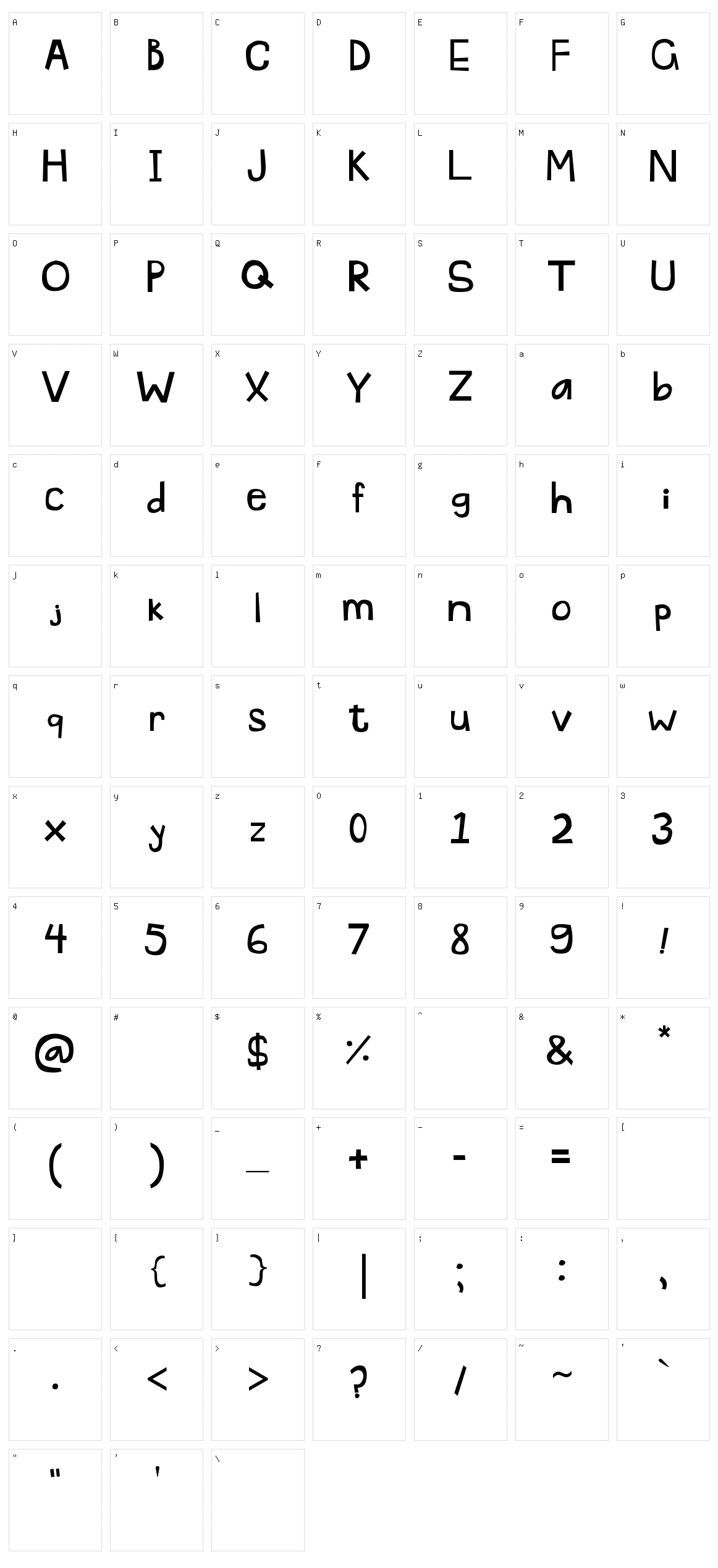 Pascu 1 Character Set