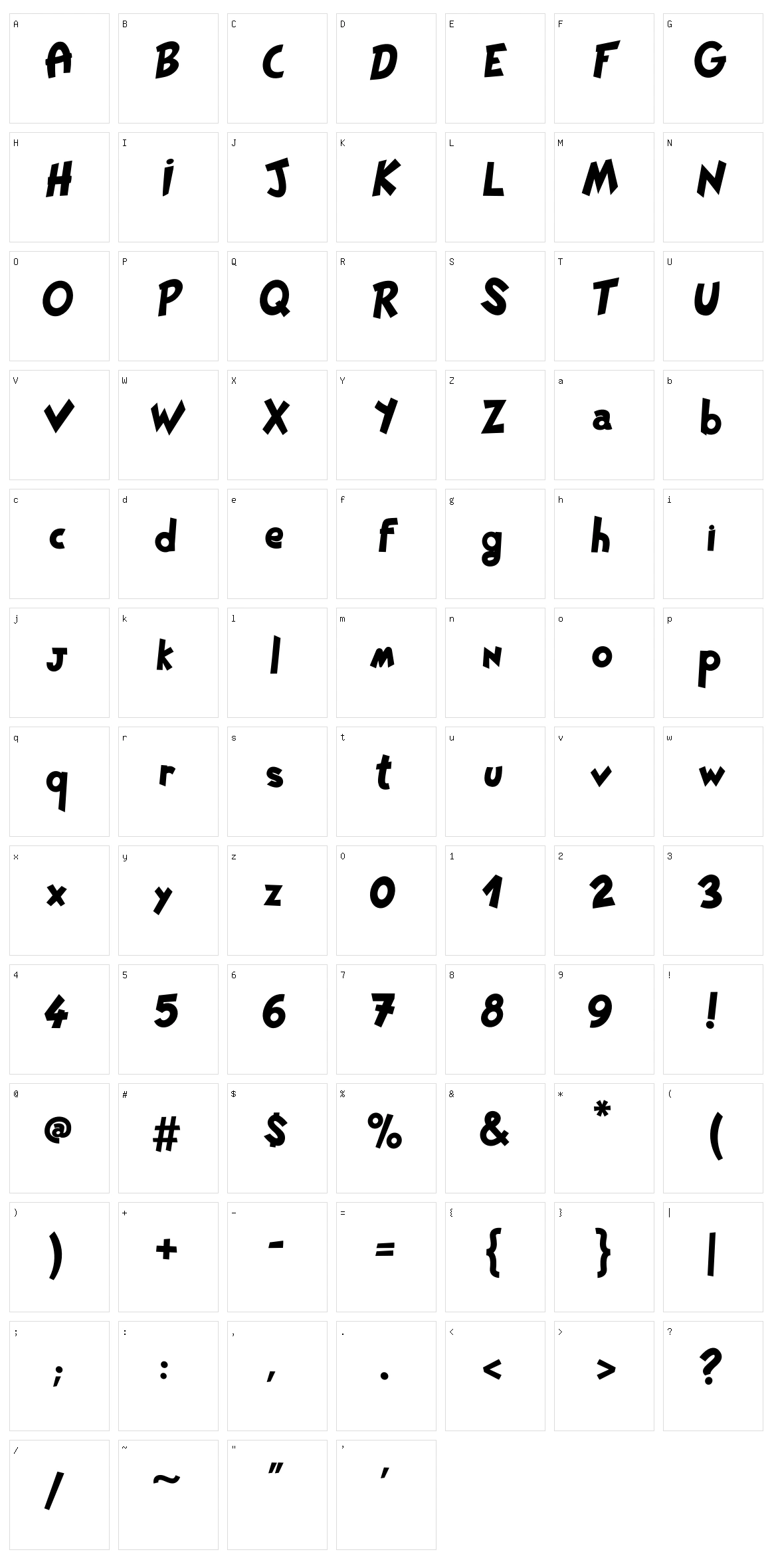 Pat PaCool Character Set
