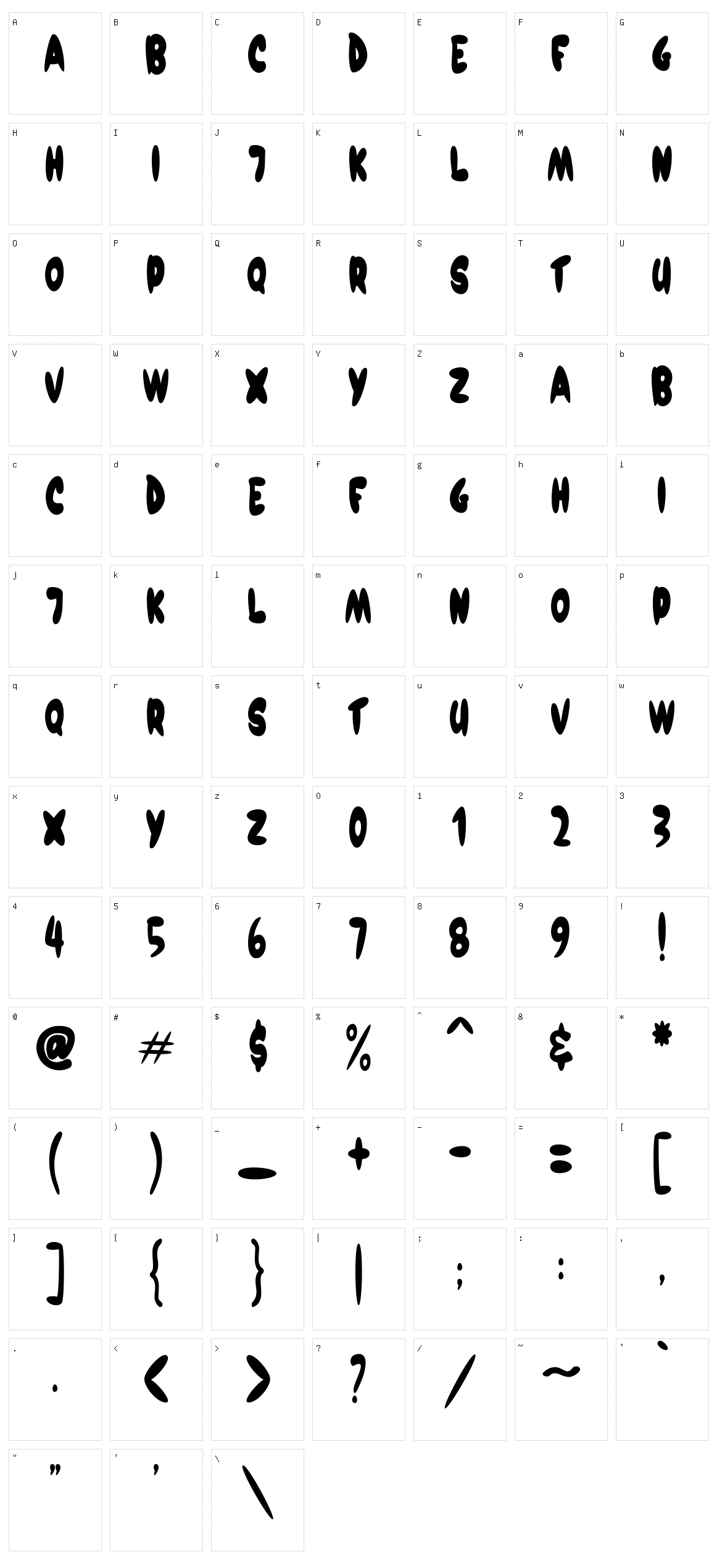 Pedro Marker Character Set