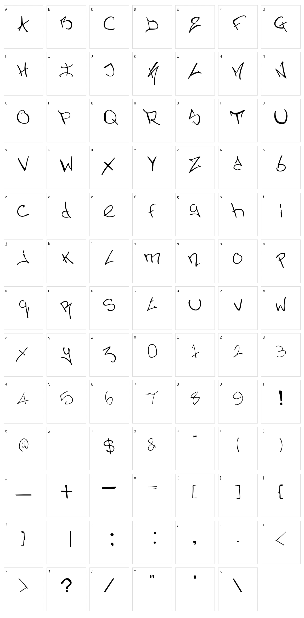Nermins Graffiti Character Set