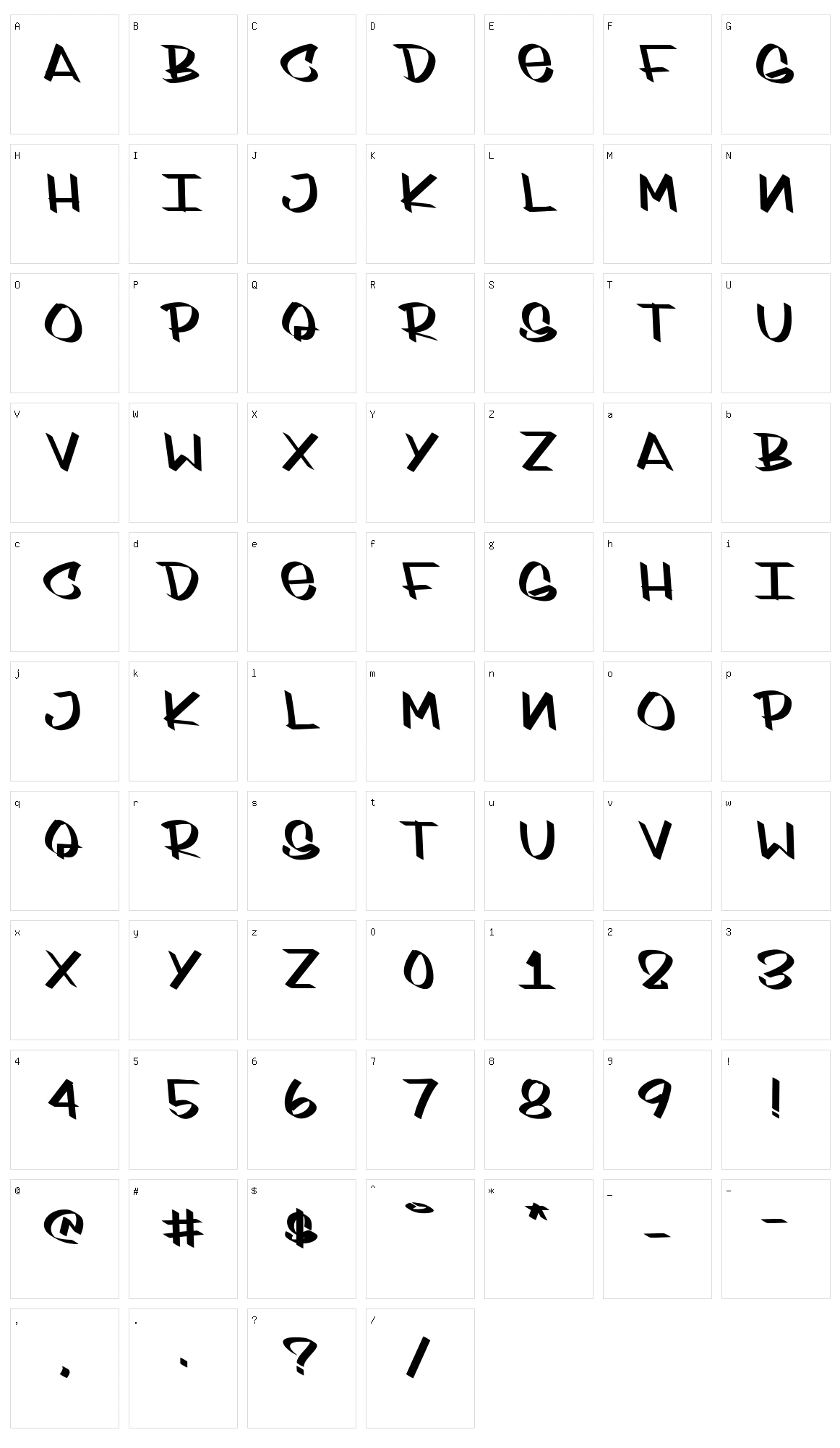 Sydney Style Character Set