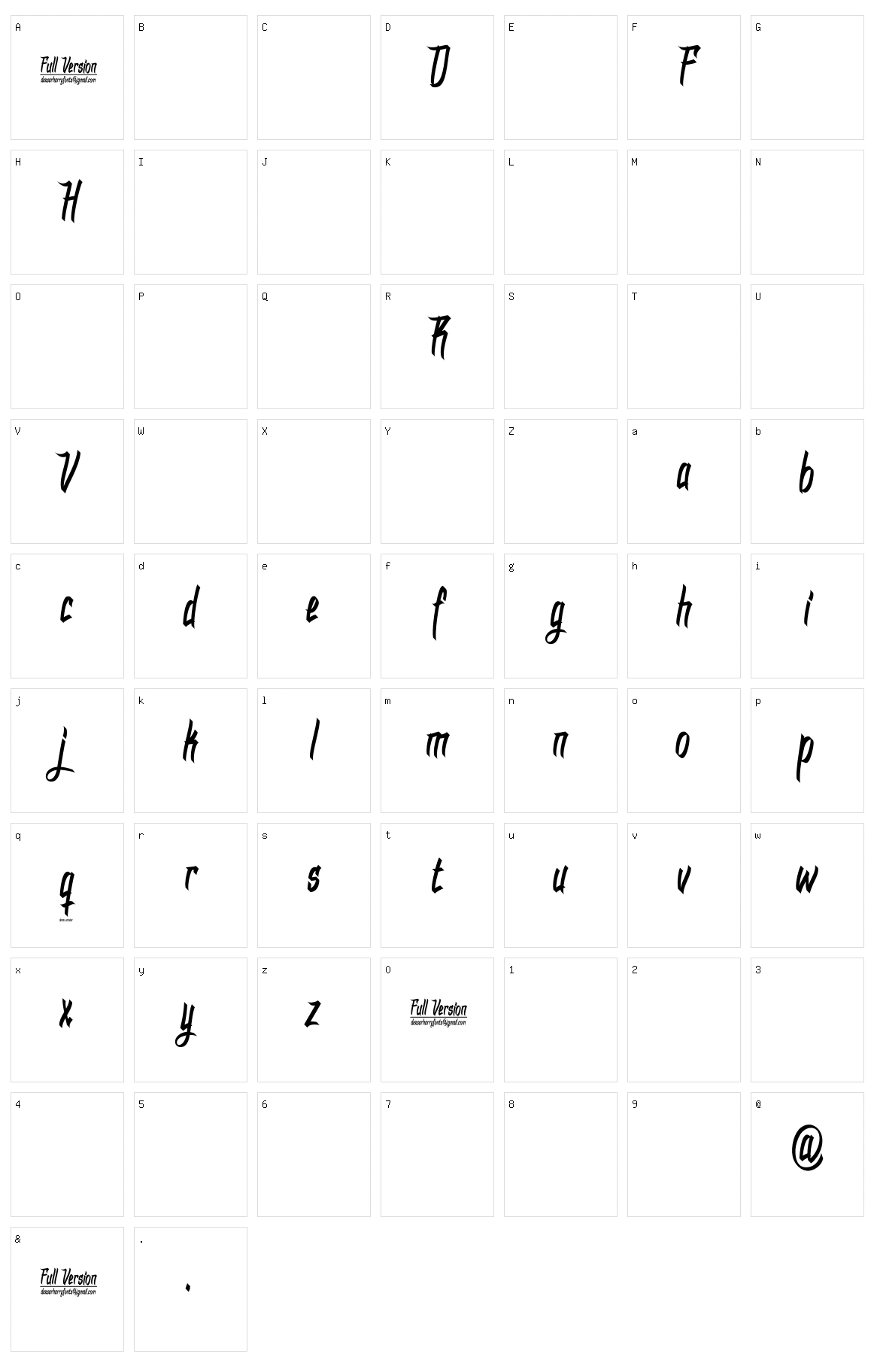 DHF Dexgraffiti Return Character Set