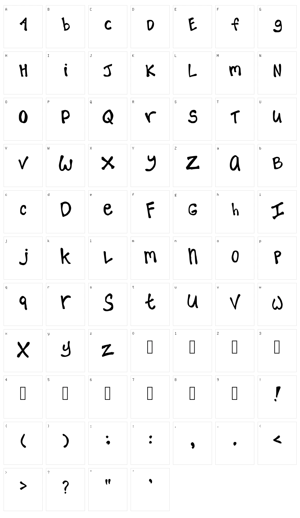 Playtime Character Set