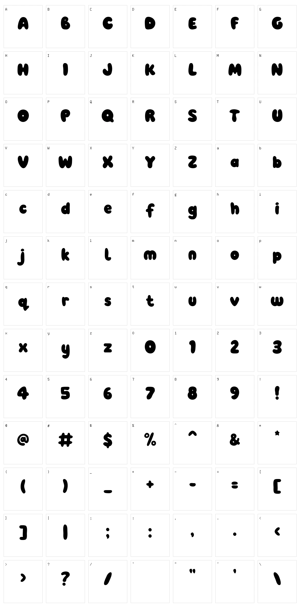 Pobble Character Set
