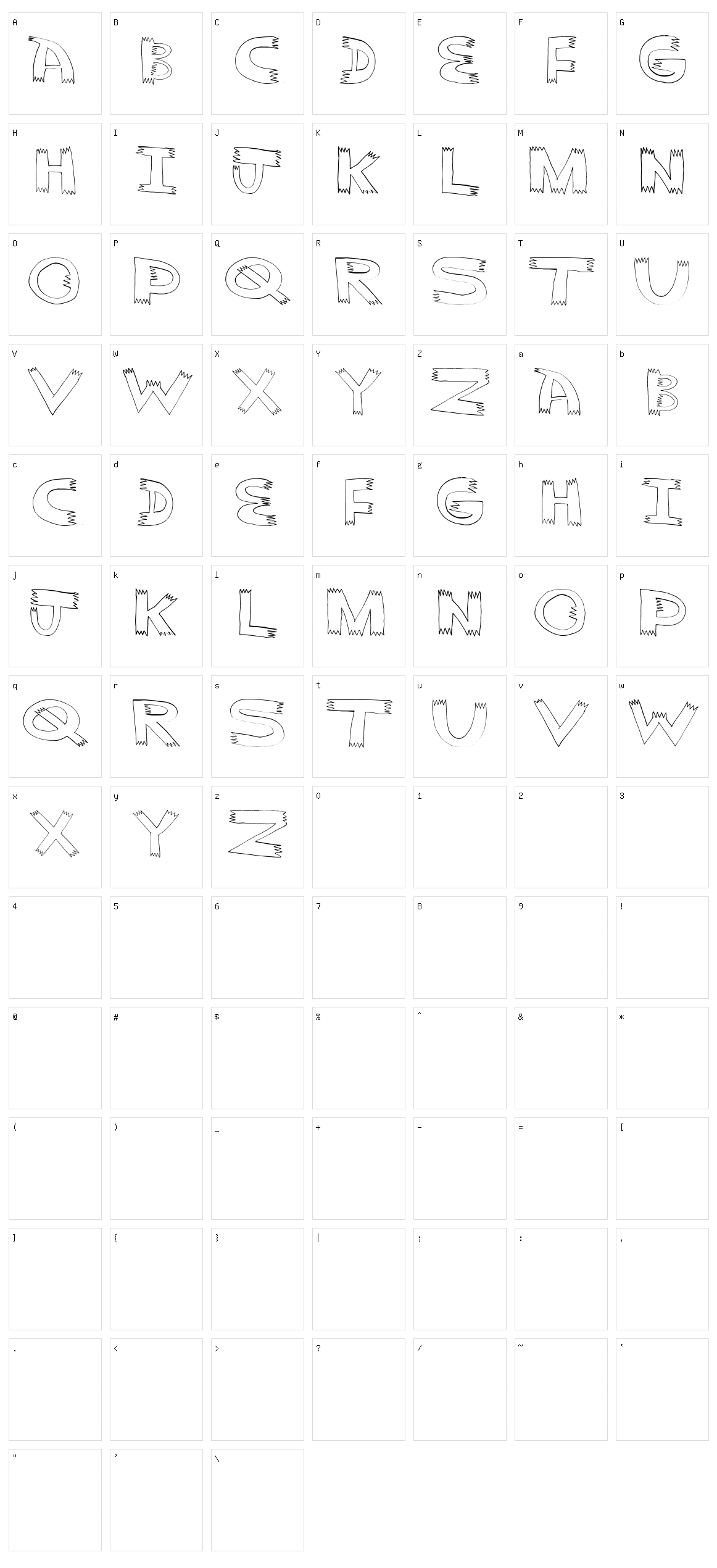 Pointy Character Set
