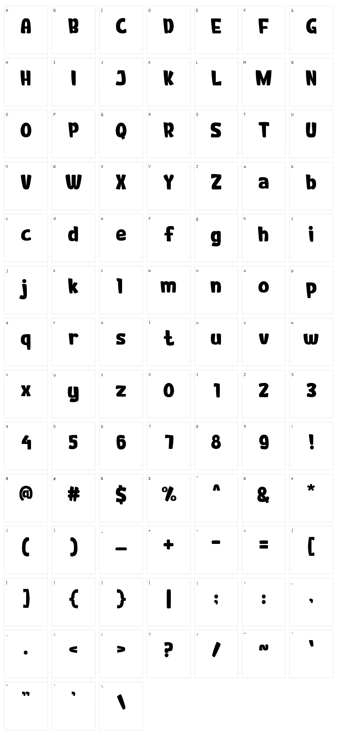 Pong Game Character Set