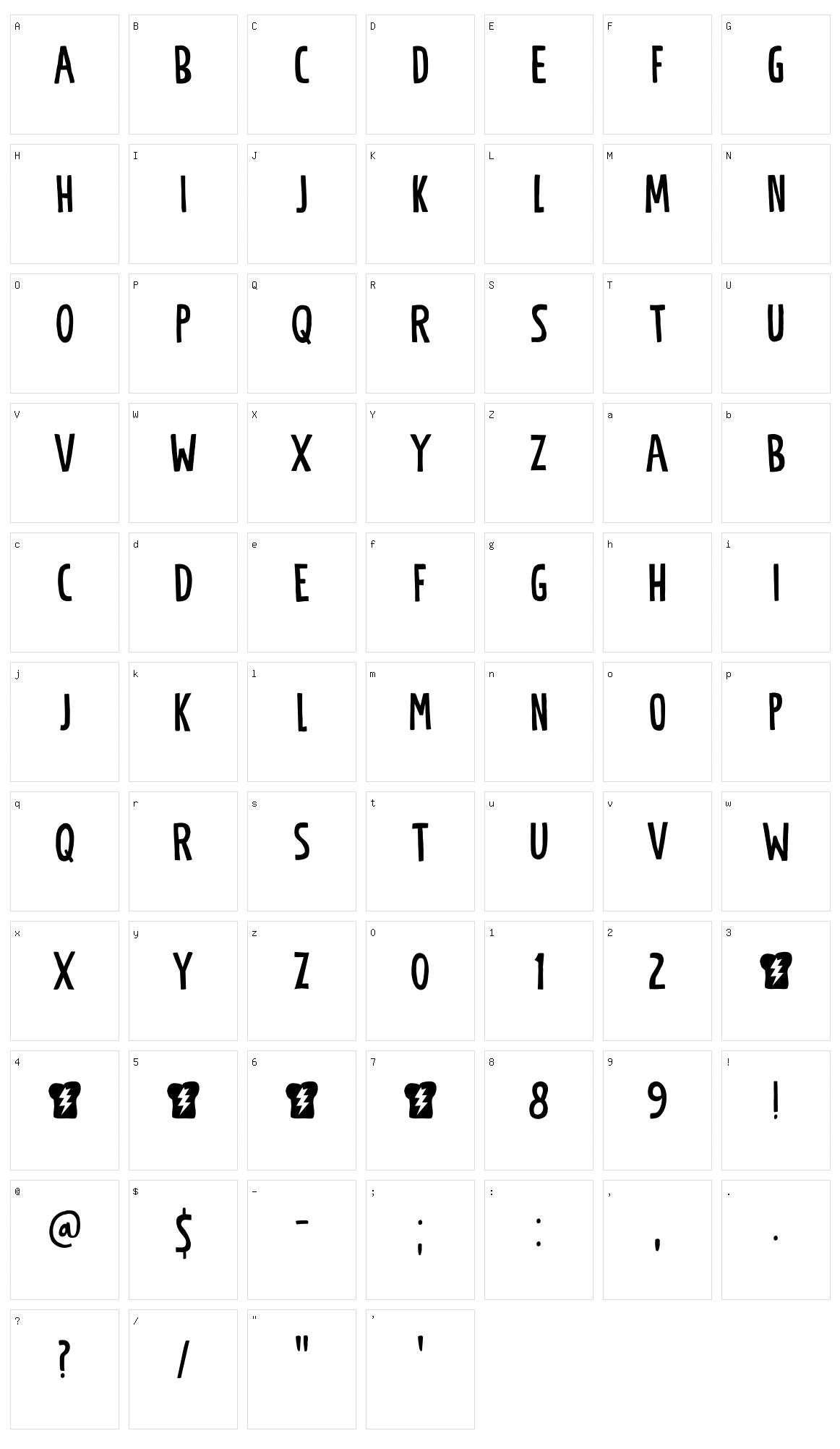 Power Breakfast Character Set