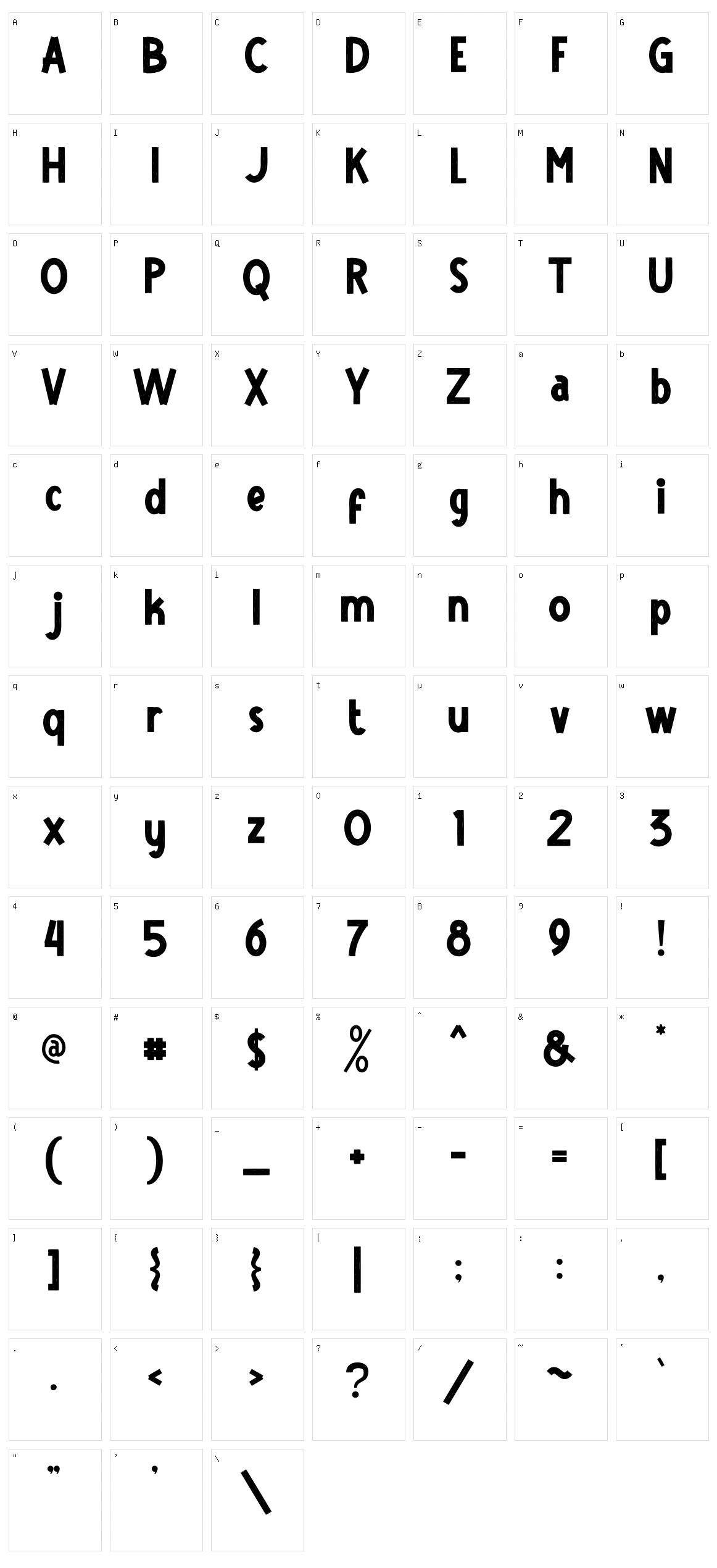 Puny Character Set