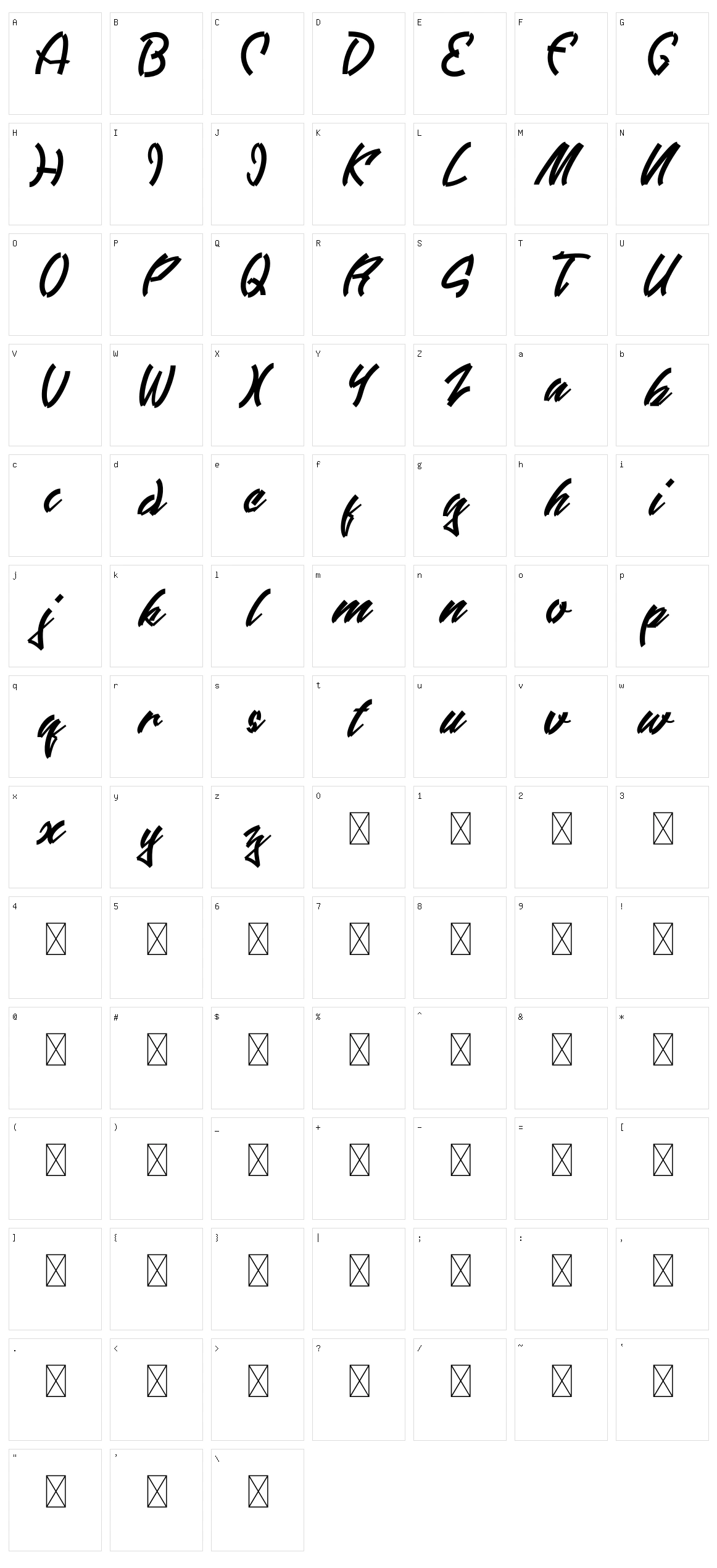 Graffitexytte Character Set