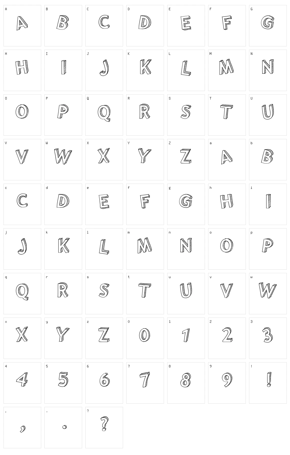 PW Shaded Character Set