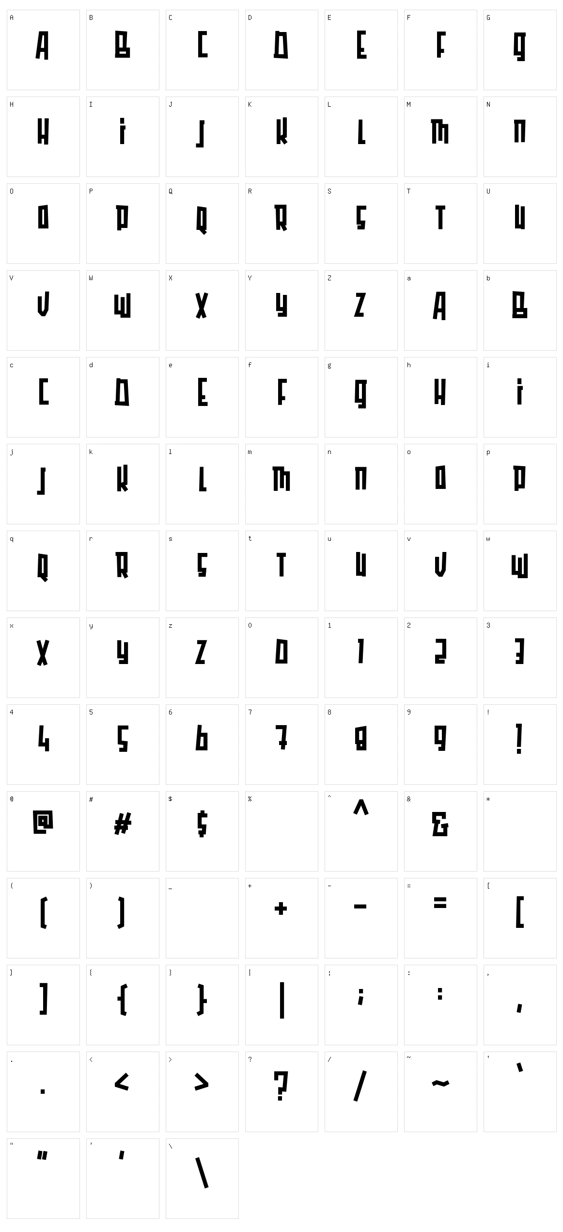 Qubiko Character Set
